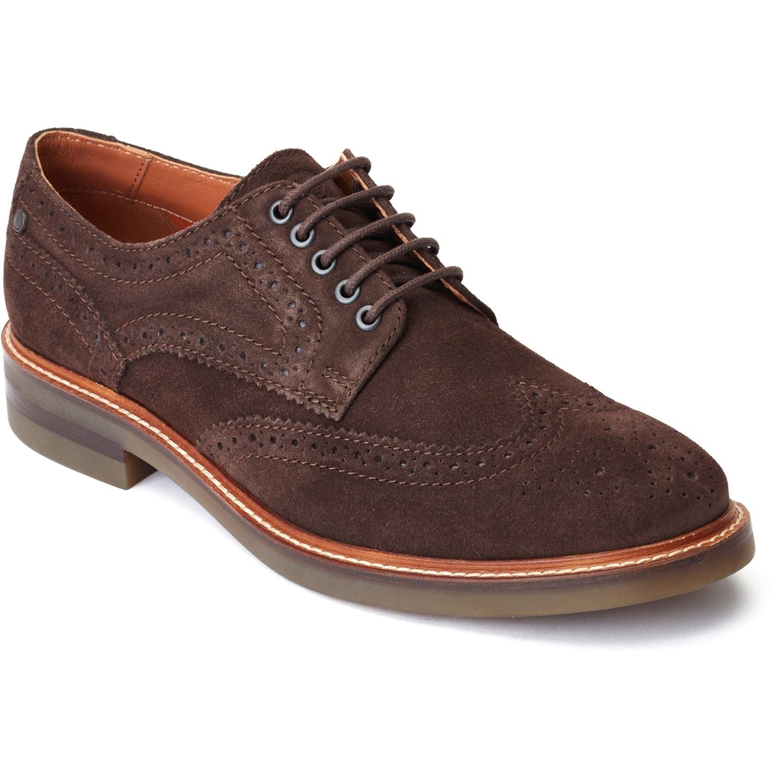 Base London Hatfield Chaussures Richelieu Brunes Brûlées En Cuir Pour Hommes