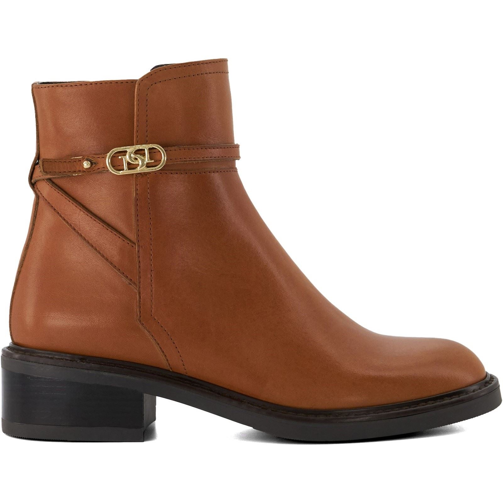 Dune Praising Bottes En Cuir Pour Femmes Couleur Tan