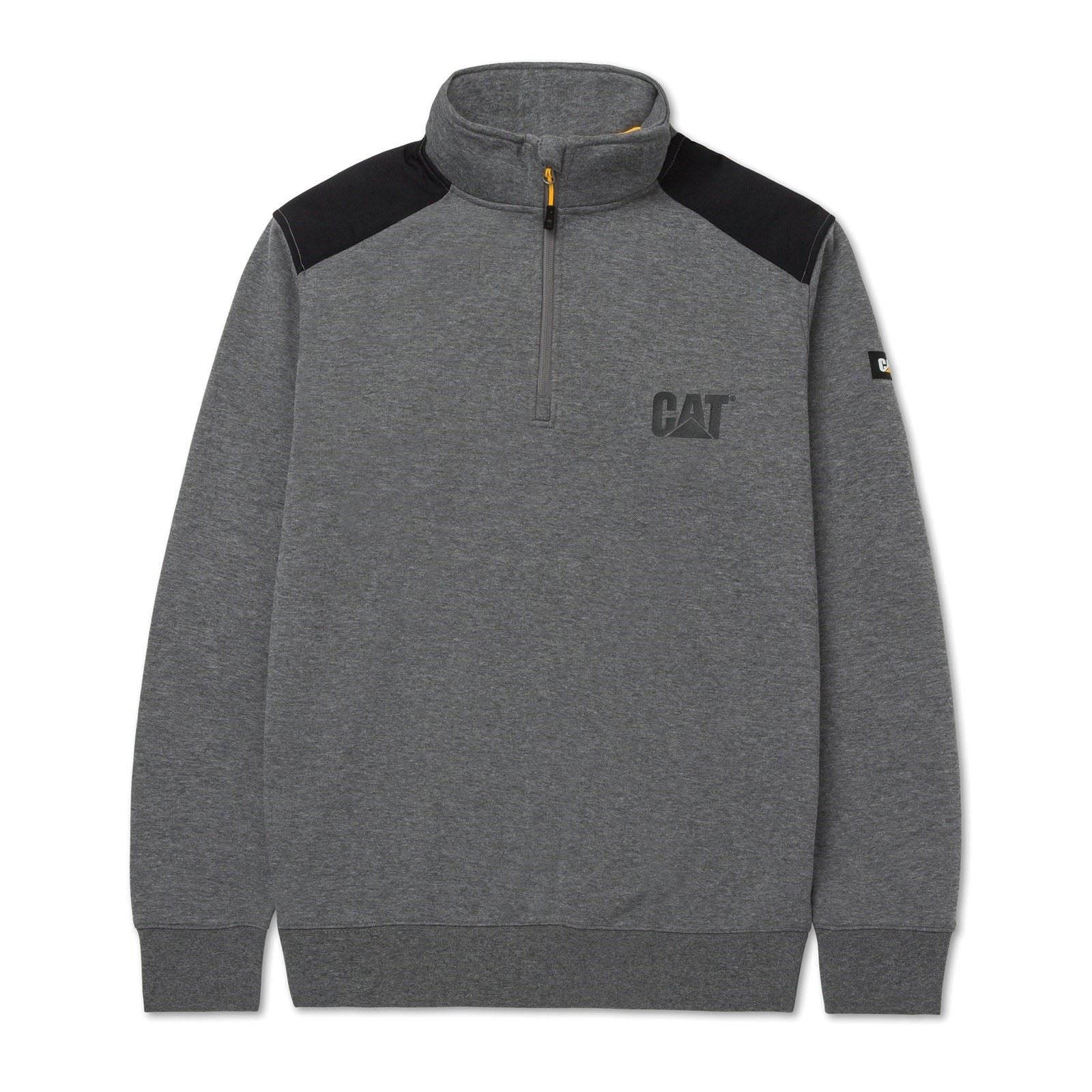 Caterpillar Essential 1/4 Zip Sweatshirt Gris En Polyester Pour Homme