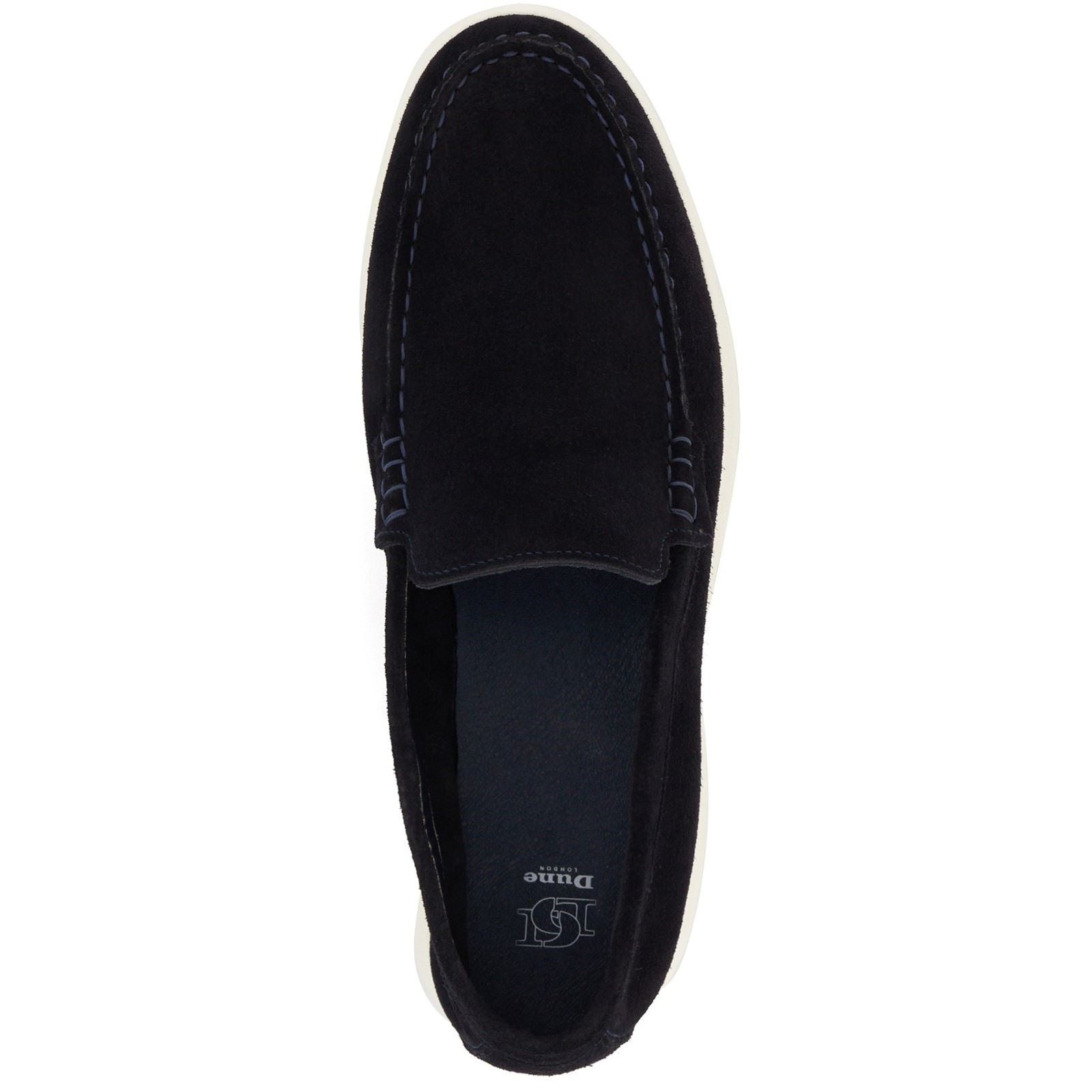 Dune Buftonn Chaussures Mocassins Pour Homme En Daim Bleu Marine