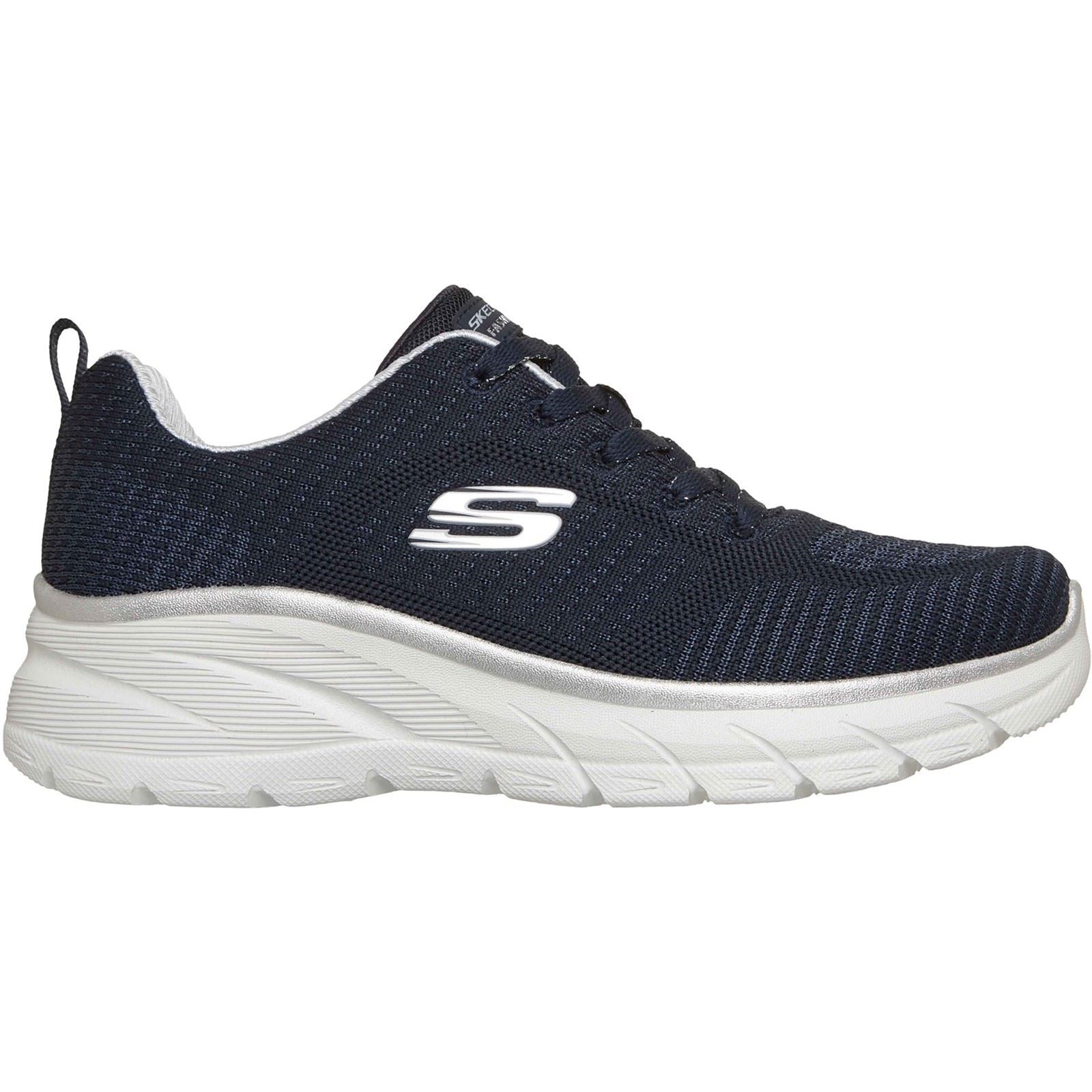 Skechers Fashion Fit 2.0 Baskets En Polyester Pour Femmes Bleu Marine/Argent