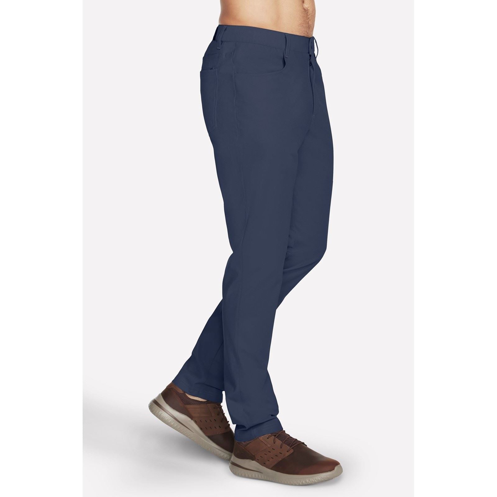 Skechers GO WALK Premium 5 Pocket Pantalons Chinos Gris En Polyester Pour Homme