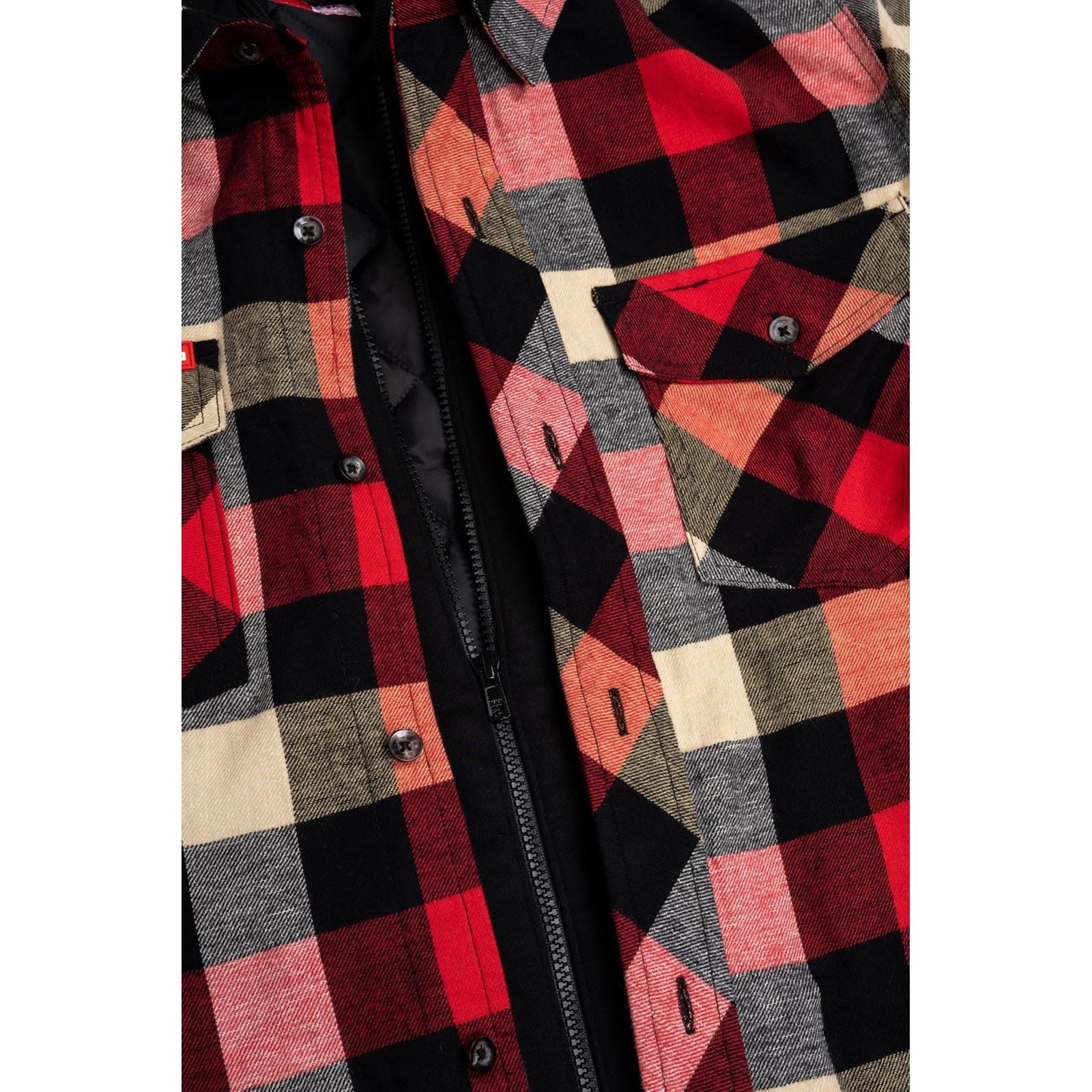 Hard Yakka Quilted Flannel Shacket Veste Chemise Rouge Pour Homme
