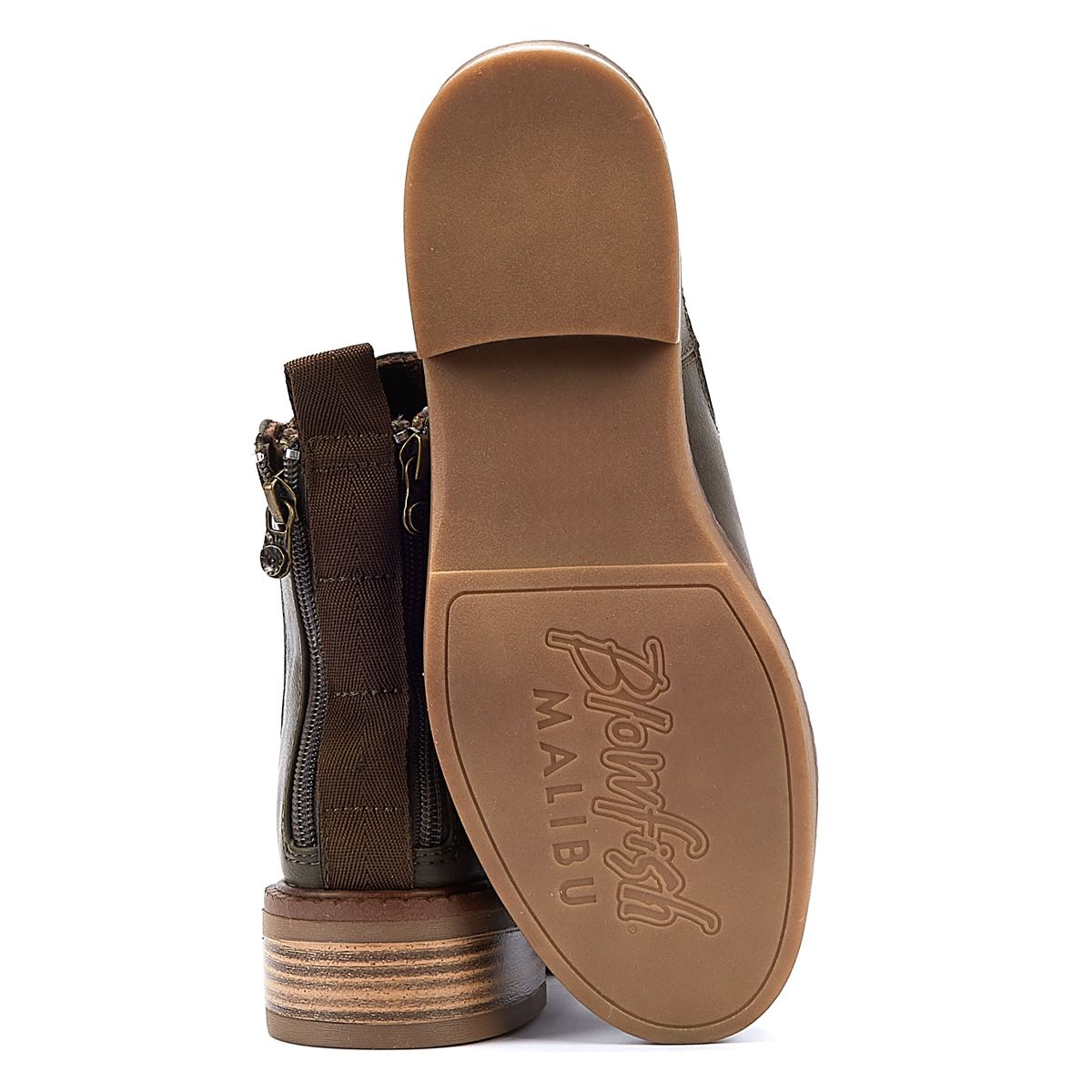 Blowfish Malibu Vedder Bottes En Simili Cuir Olive Pour Femme
