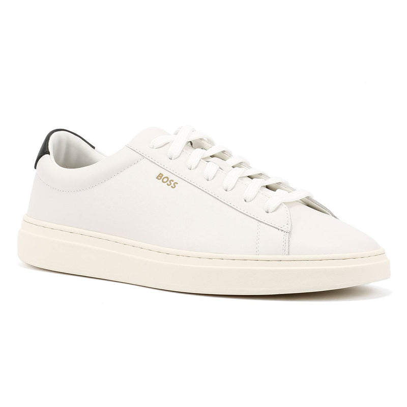 Boss Kieran Tennis Baskets Blanches En Cuir Pour Hommes