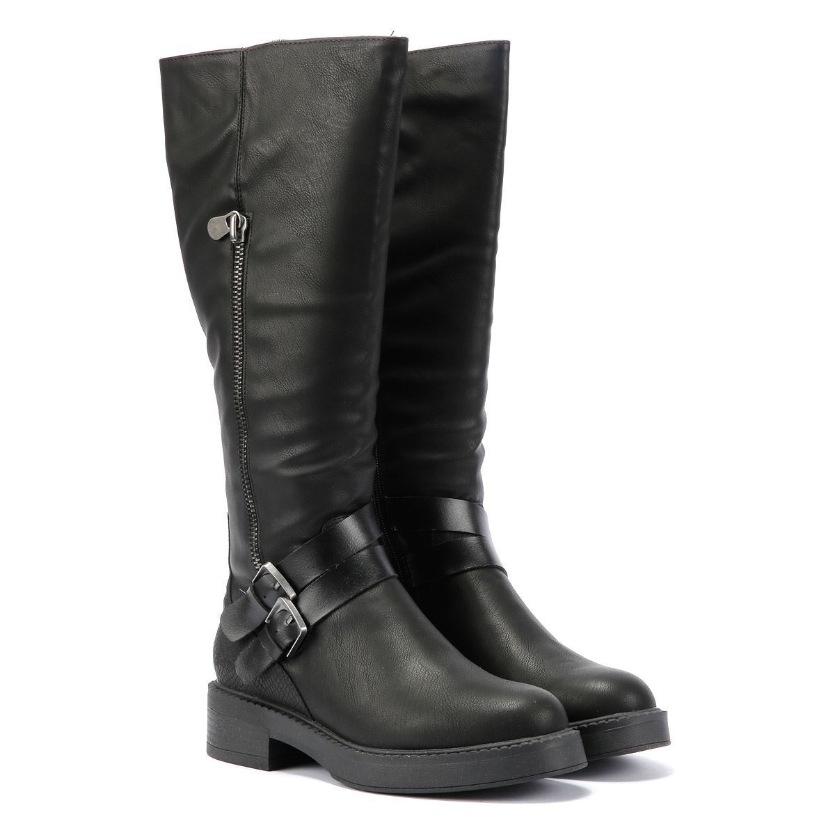 Blowfish Malibu Virtue 2 Bottes noires pour femmes en similicuir.