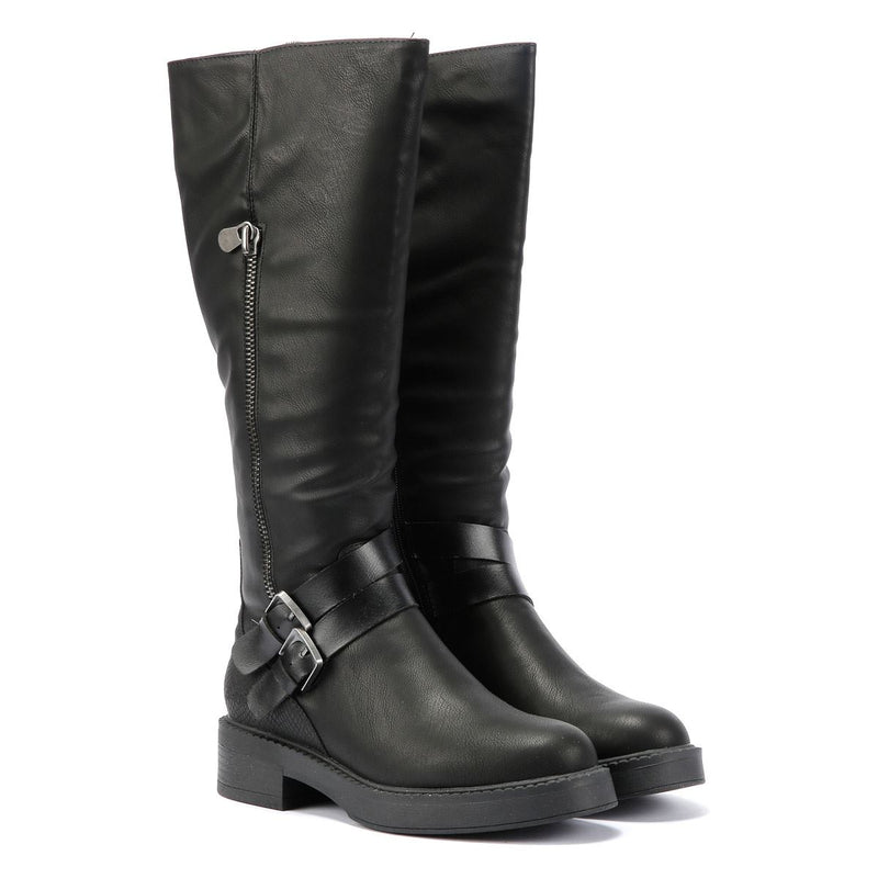 Blowfish Malibu Virtue 2 Bottes noires pour femmes en similicuir.