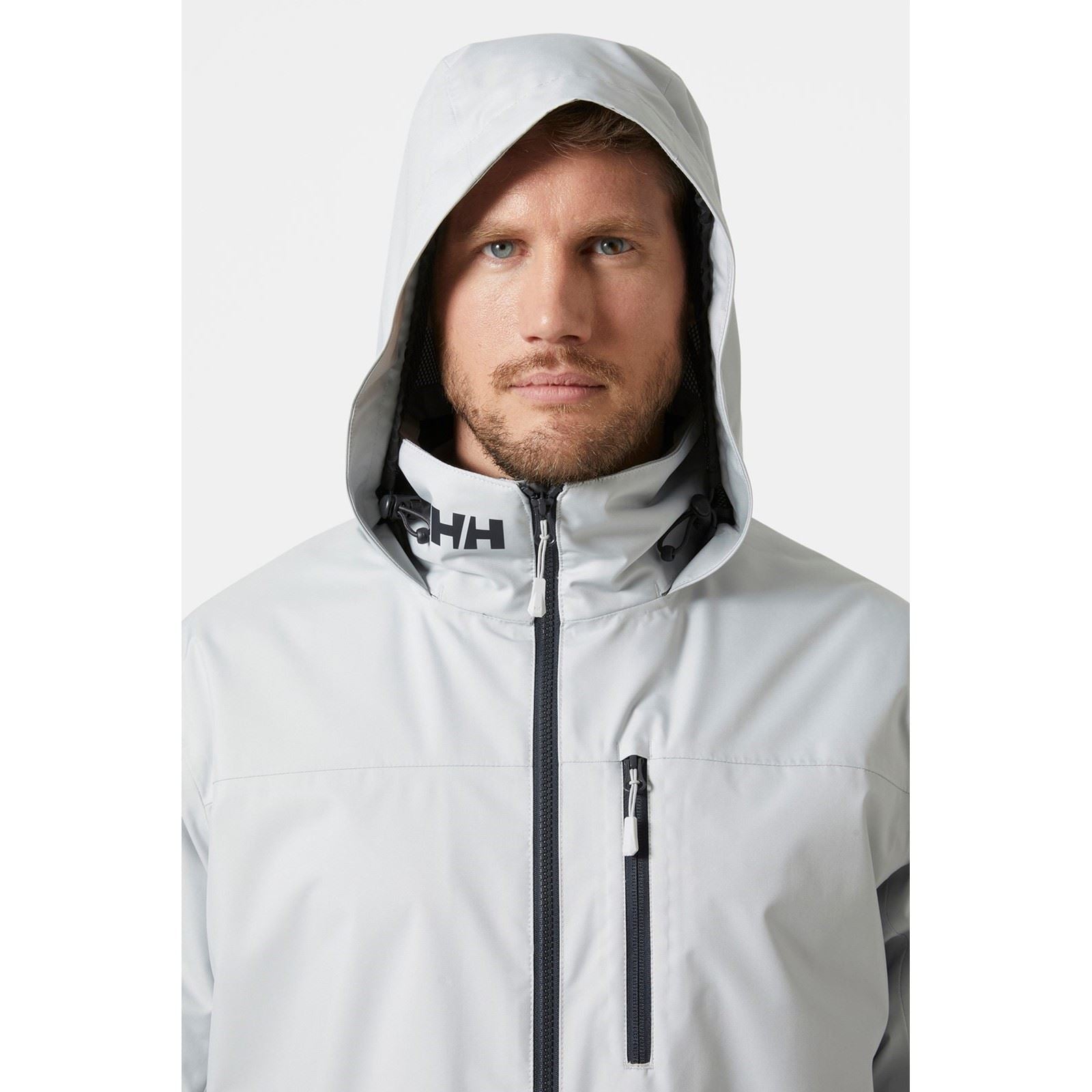 Helly Hansen Sport Crew Hooded Midlayer Sailing 2.1 Veste De Navigation Grise Pour Homme