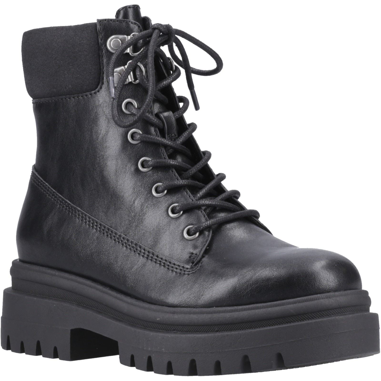 Rocket Dog Danie Bottes Mi-mollet À Talon Noir Pour Femme En Simili Cuir