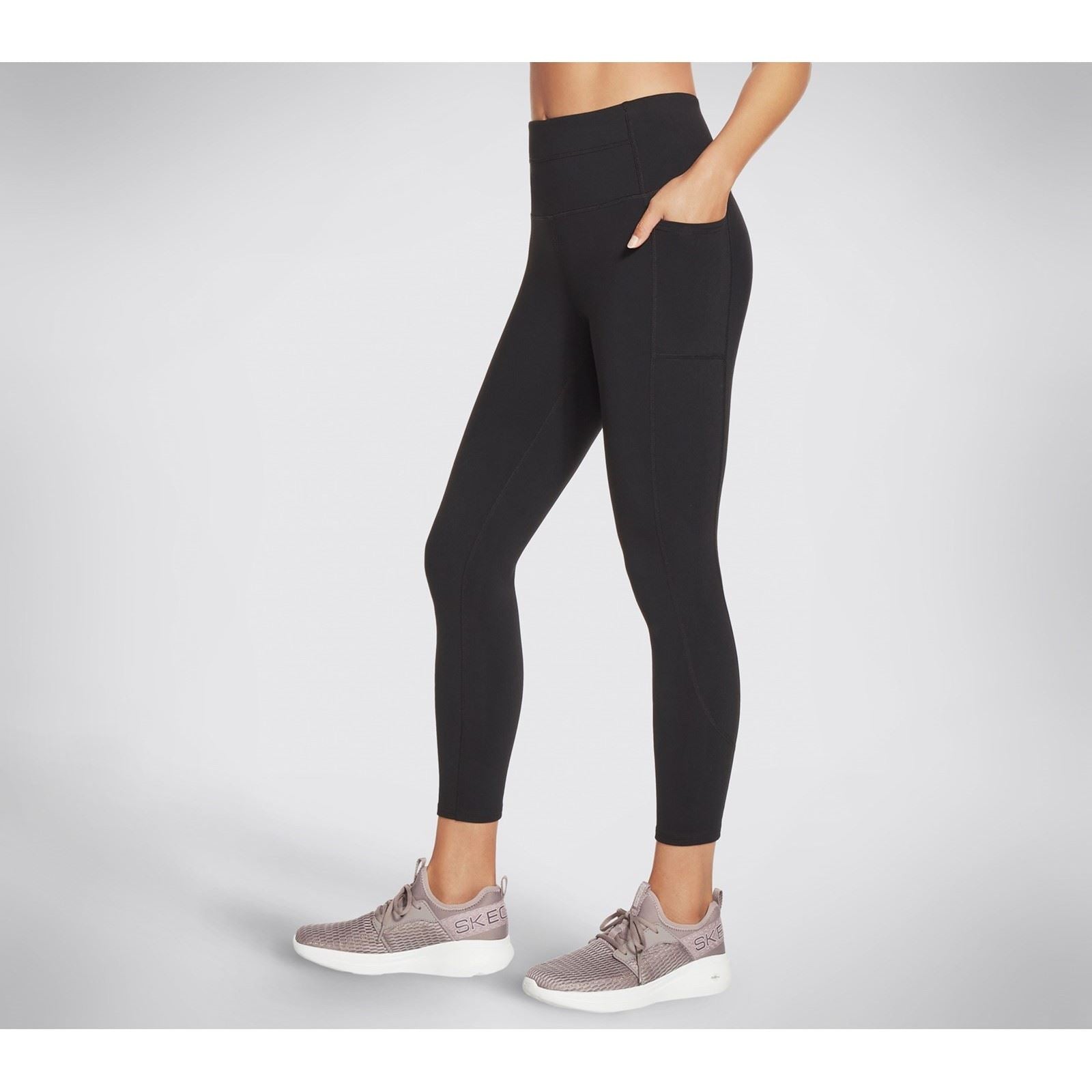 Skechers Performance GOWALK Wear High-Waisted 7/8 Leggings De Sport Noirs Pour Femmes En Nylon