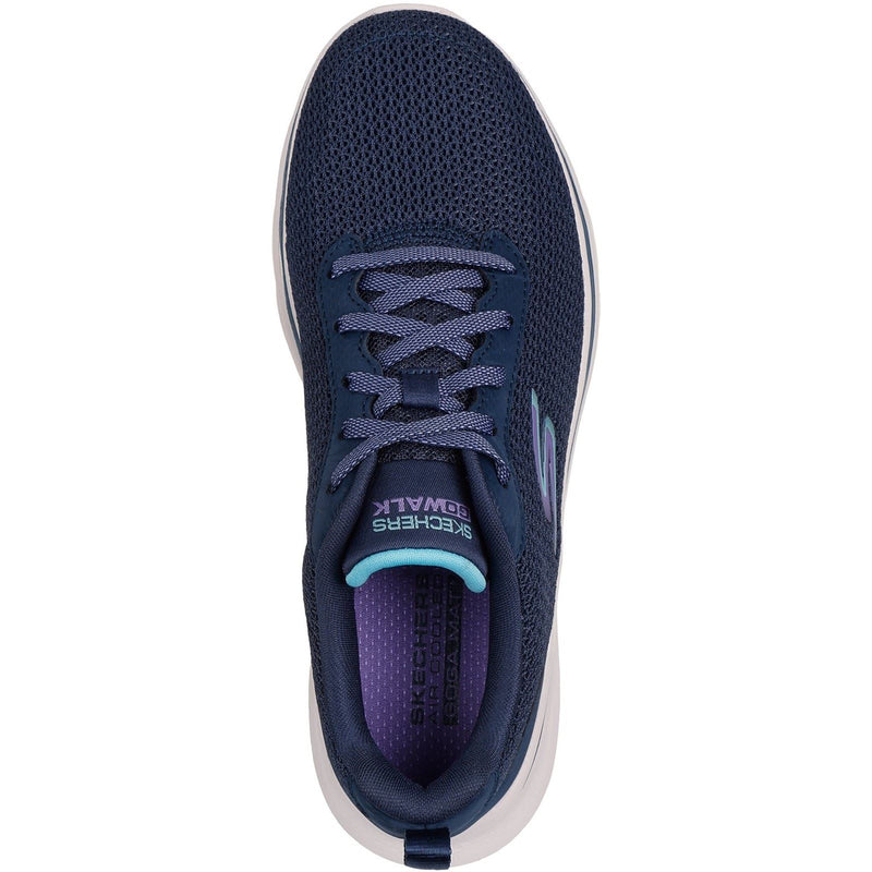 Skechers Go Walk 7 Kaylor Chaussures De Sport En Polyester Pour Femme, Bleu Marine/Violet