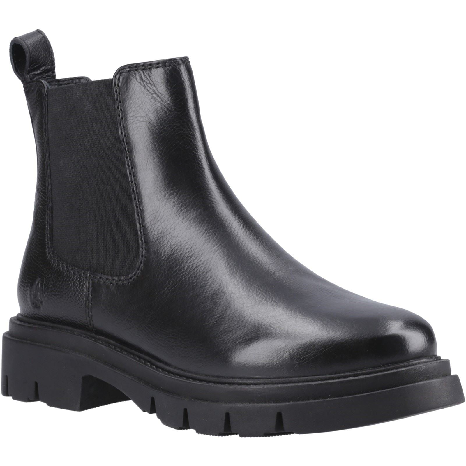 Hush Puppies Raya 2 Leather Chelsea Bottes Plates Chelsea Noires En Cuir Pour Femmes
