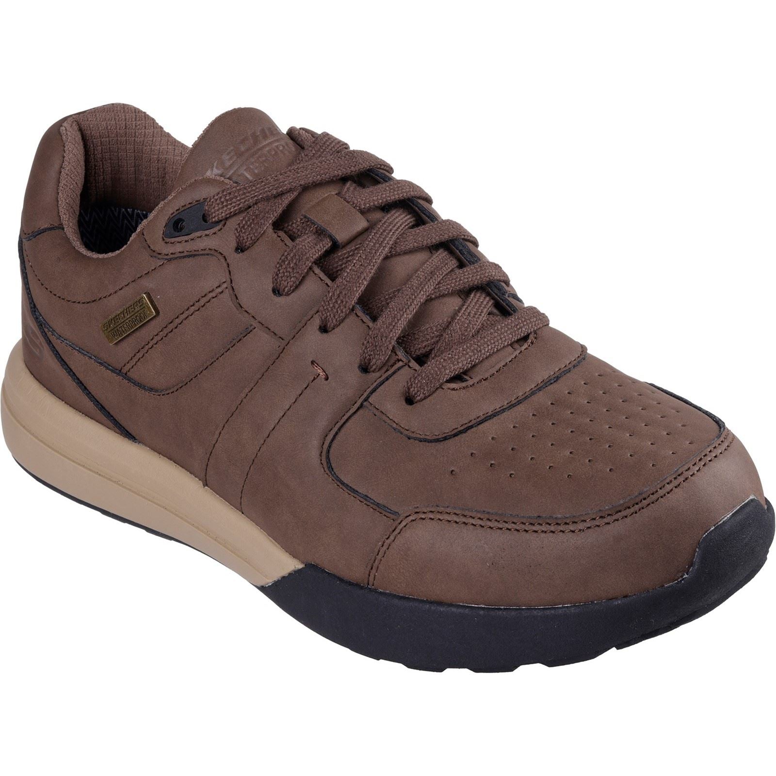 Skechers Netson Gander Chaussures À Lacets Marron Pour Hommes En Synthétique