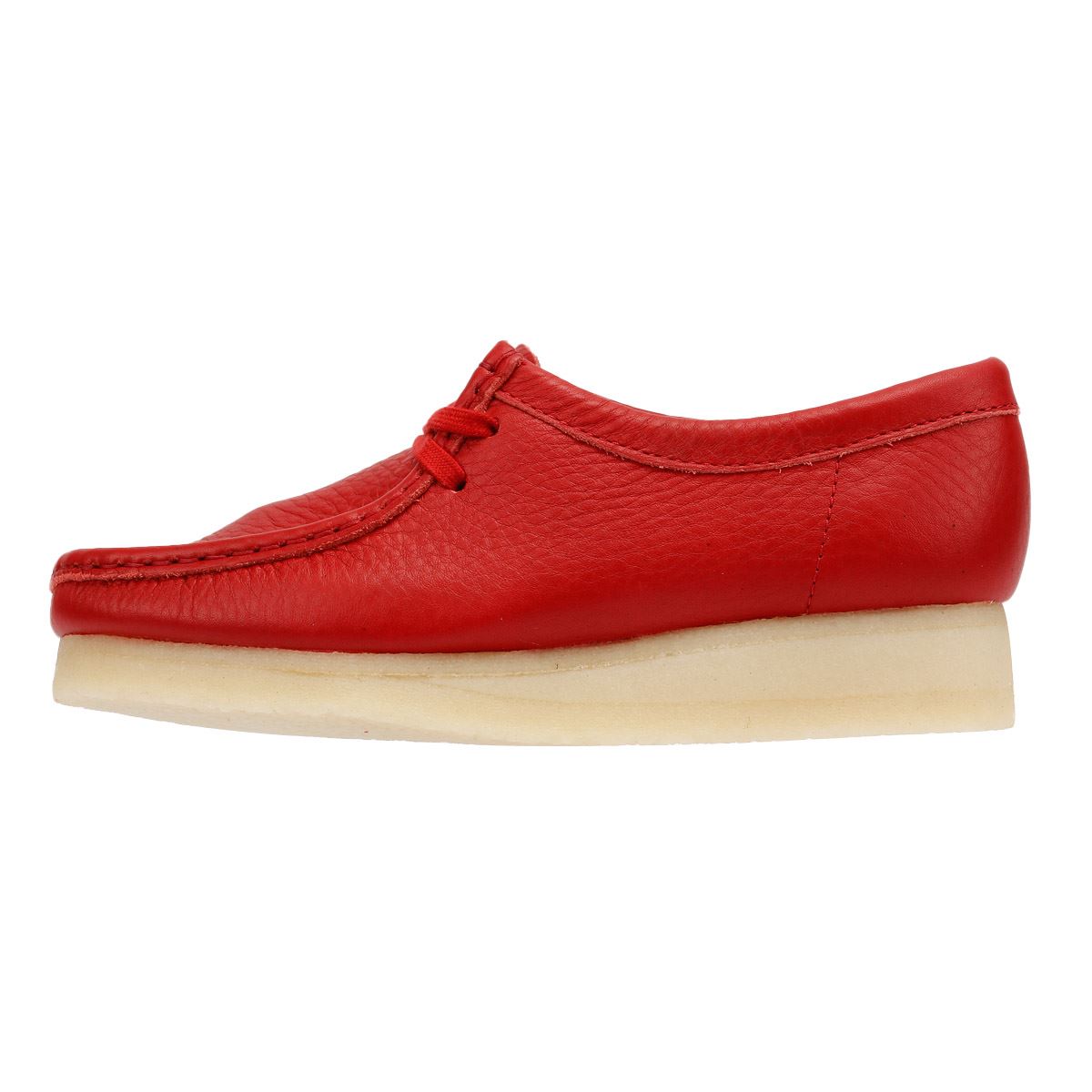 Clarks Originals Wallabee Chaussures Rouges En Cuir Pour Femmes