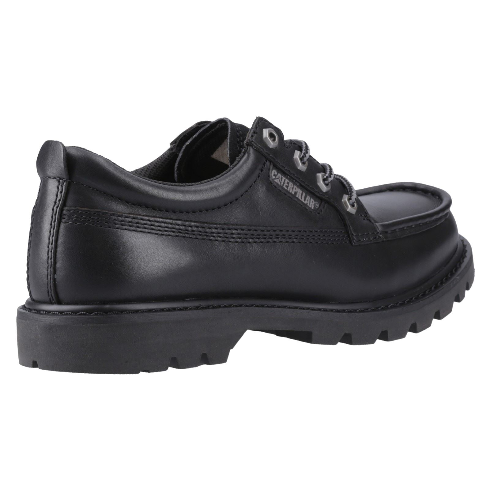 Caterpillar Colorado Moc Toe Low Chaussures Noires En Cuir Pour Homme À Lacets