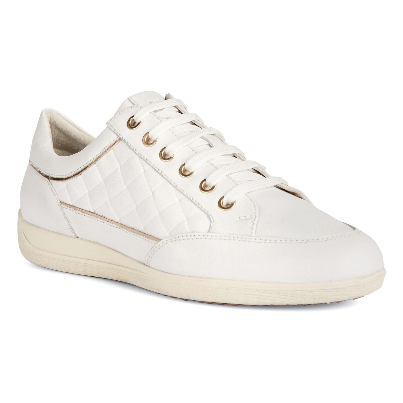 Geox D MYRIA Baskets Blanches Pour Femmes En Simili Cuir
