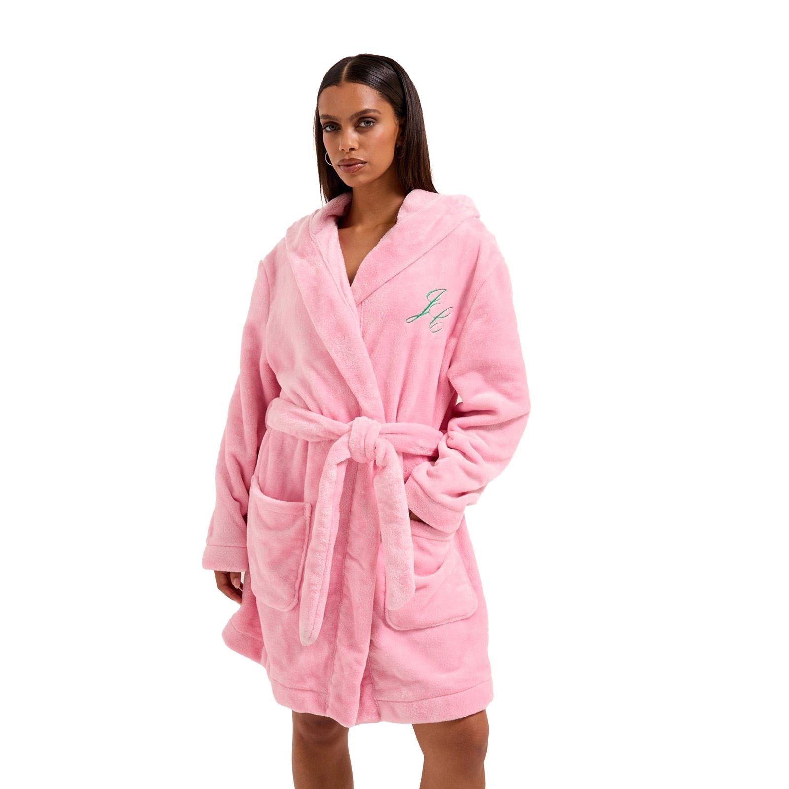 Juicy Couture Crown Robe De Détente Rose En Polyester Pour Femmes
