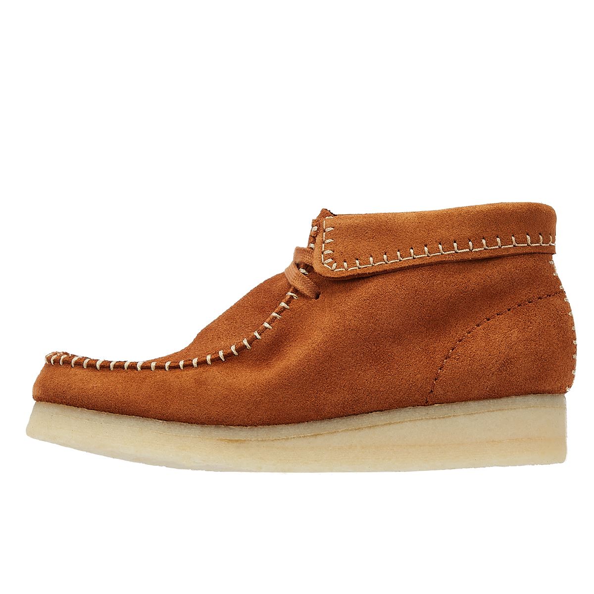 Clarks Bottes Murales Wallabee En Daim Couture Femme Couleur Ginger.