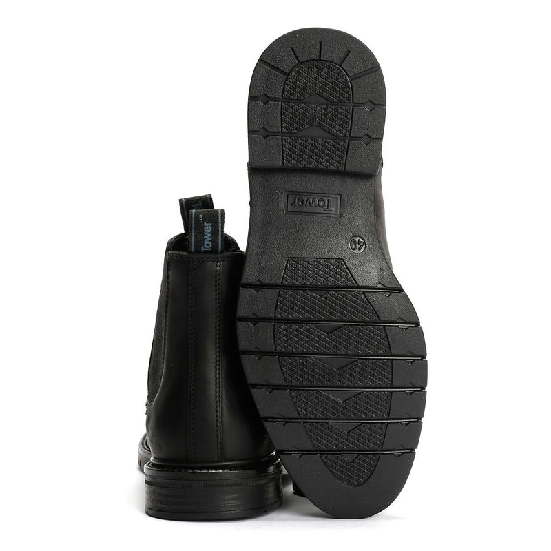 Tower London Harbour Bottes Noires En Cuir Pour Hommes