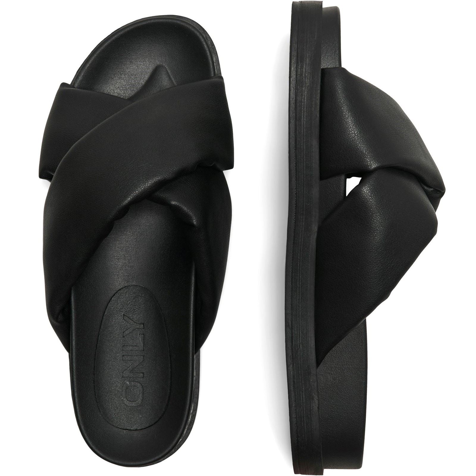 ONLY MINNIE 12 Mules Noires Pour Femmes En Synthétique