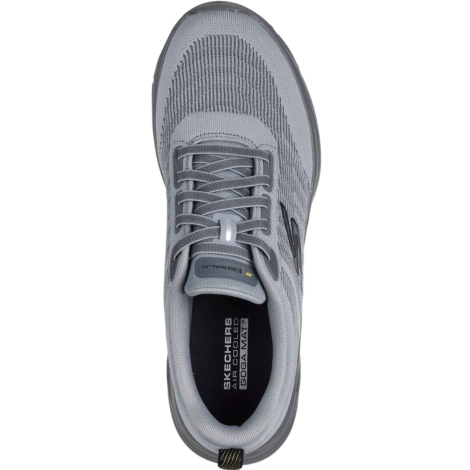 Skechers GO Walk 8 Day Baskets Grises/Jaunes Pour Homme En Textile