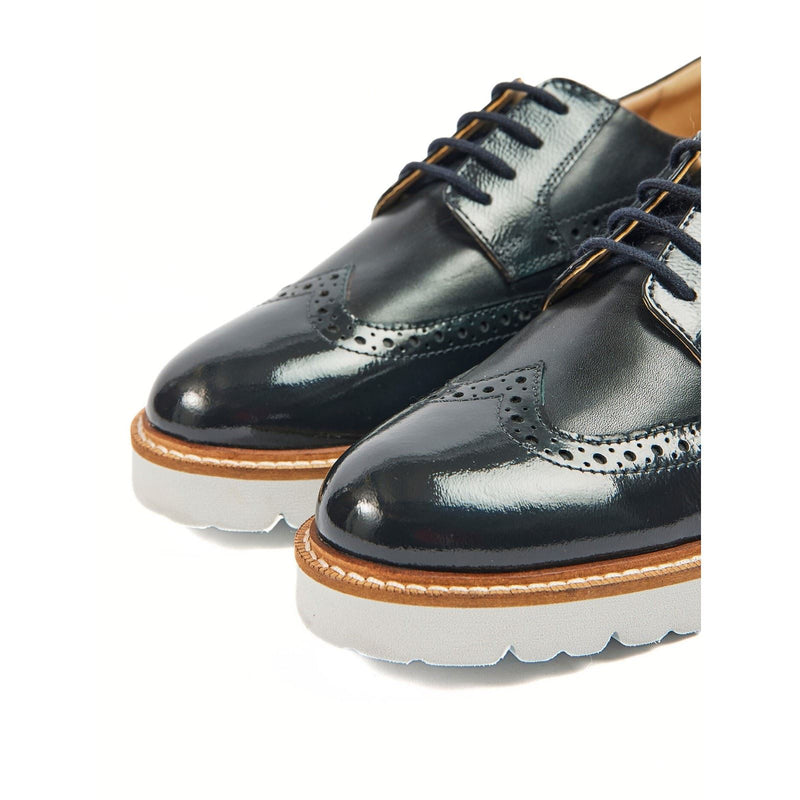 Pod Kortney Chaussures Richelieu En Cuir Verni Pour Femme, Couleur Bleu Marine.