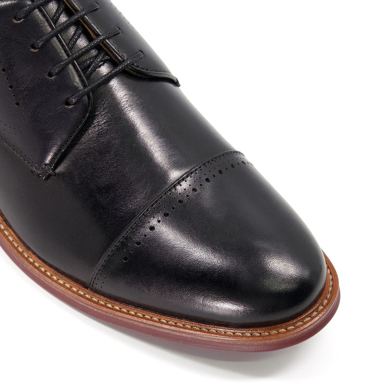 Dune Savion Chaussures Oxford Noires En Cuir Pour Hommes