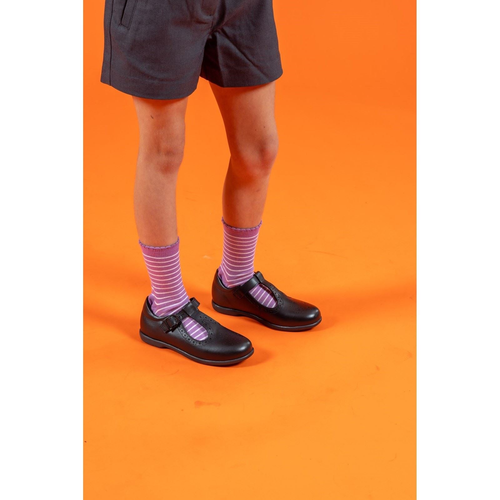Hush Puppies Britney JNR Chaussures Noires Pour Filles En Cuir
