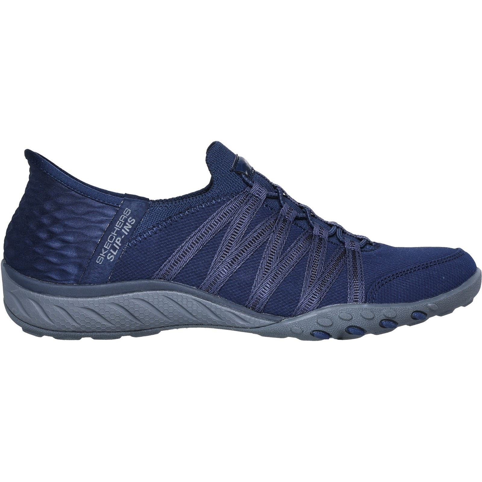 Skechers Breathe-Easy - Roll-With-Me Sneakers En Toile Pour Femmes De Couleur Marine