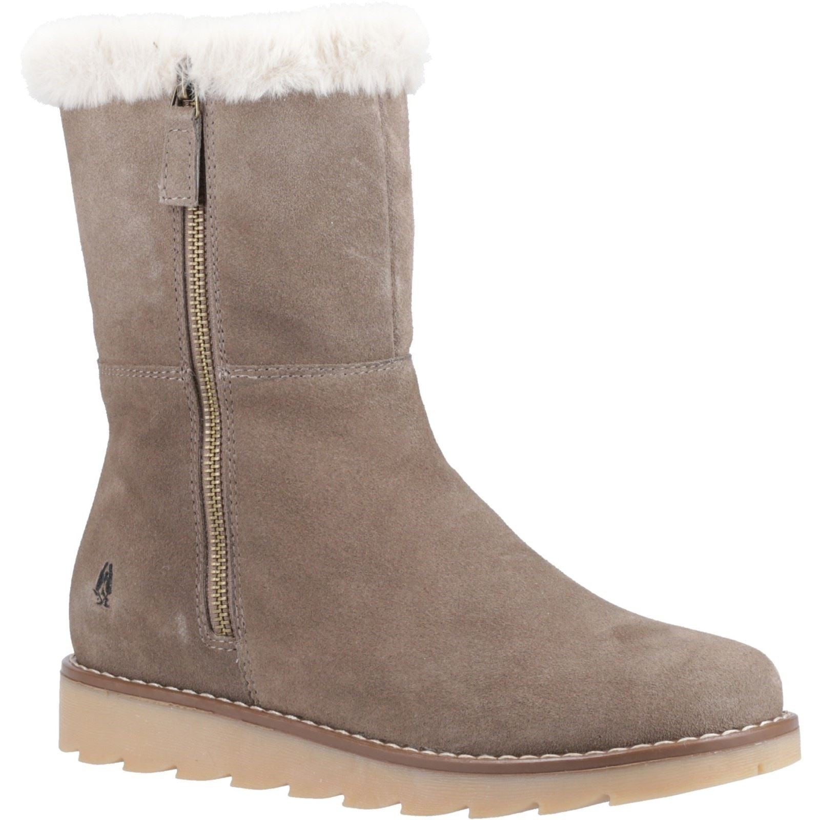 Hush Puppies Mary Bottes Taupe Pour Femmes En Suède