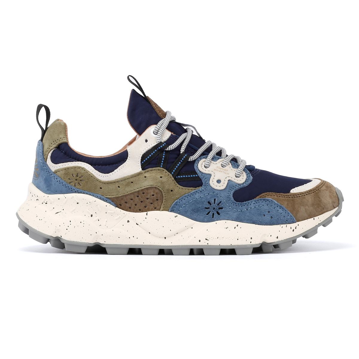 Flower Mountain Yamano 3 Baskets En Daim Pour Hommes, Marron Clair/Bleu Clair/Violet