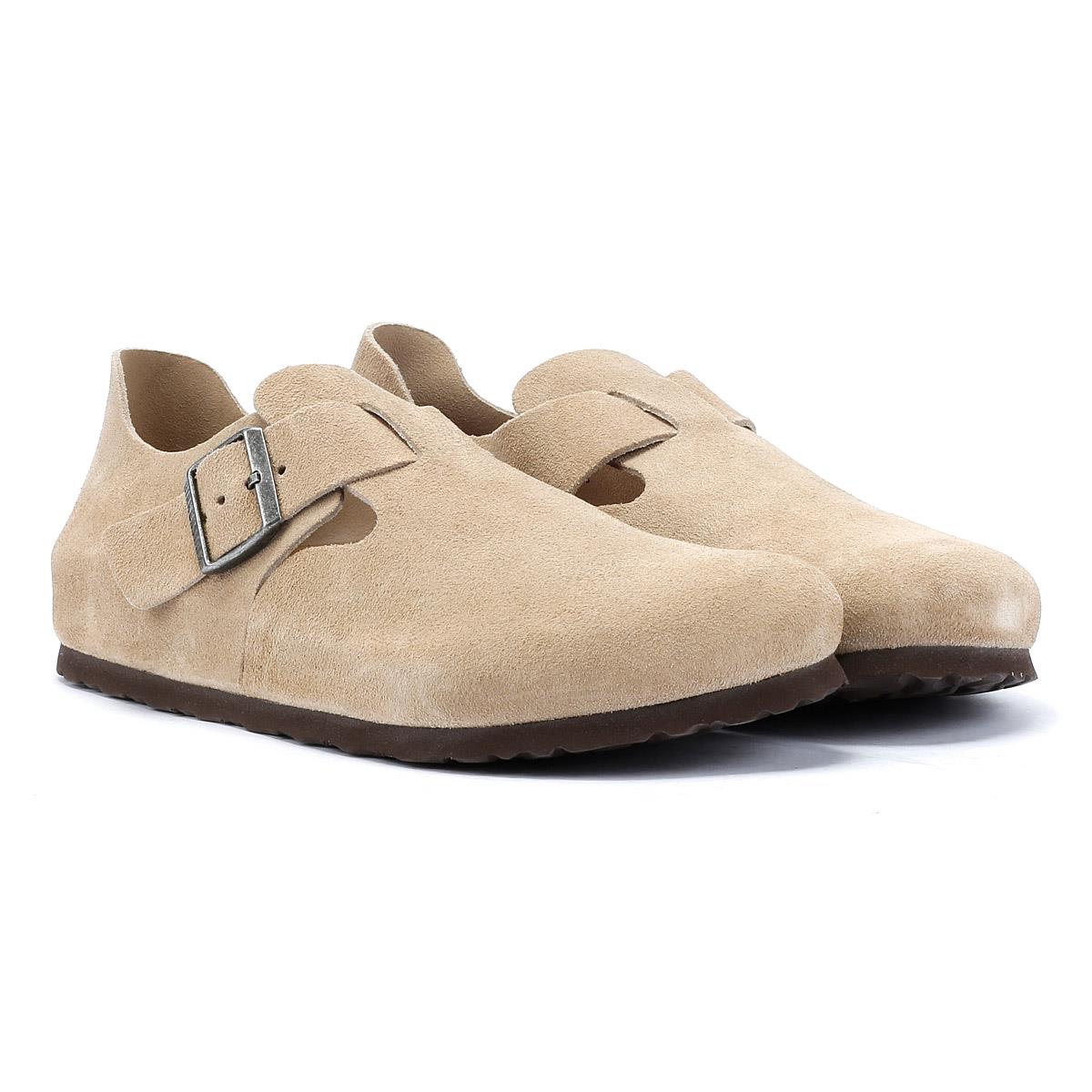 Birkenstock London Chaussures Confort En Daim Taupe