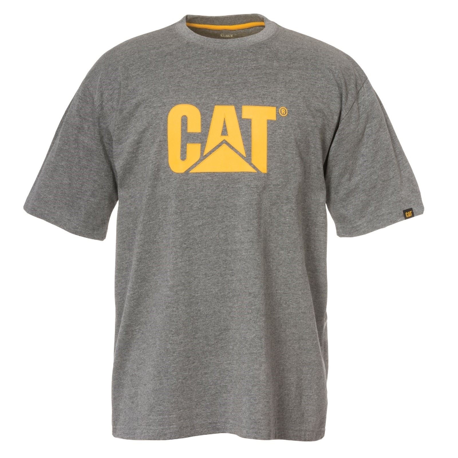 Caterpillar Trademark Logo T-Shirts À Manches Courtes Grises Pour Hommes En Coton