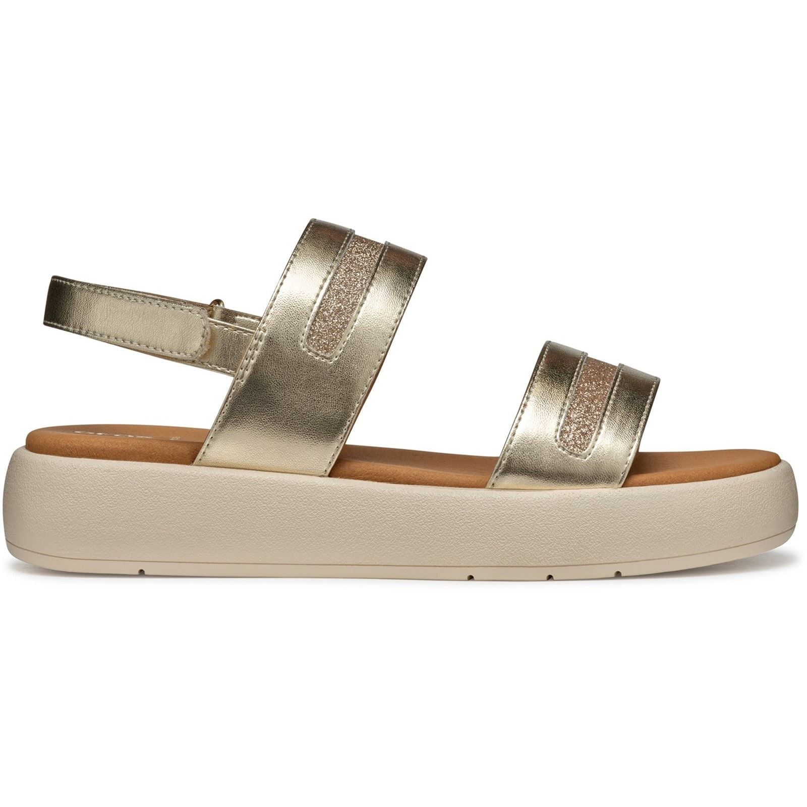 Geox D CAMALEI Sandales Dorées Pour Femmes