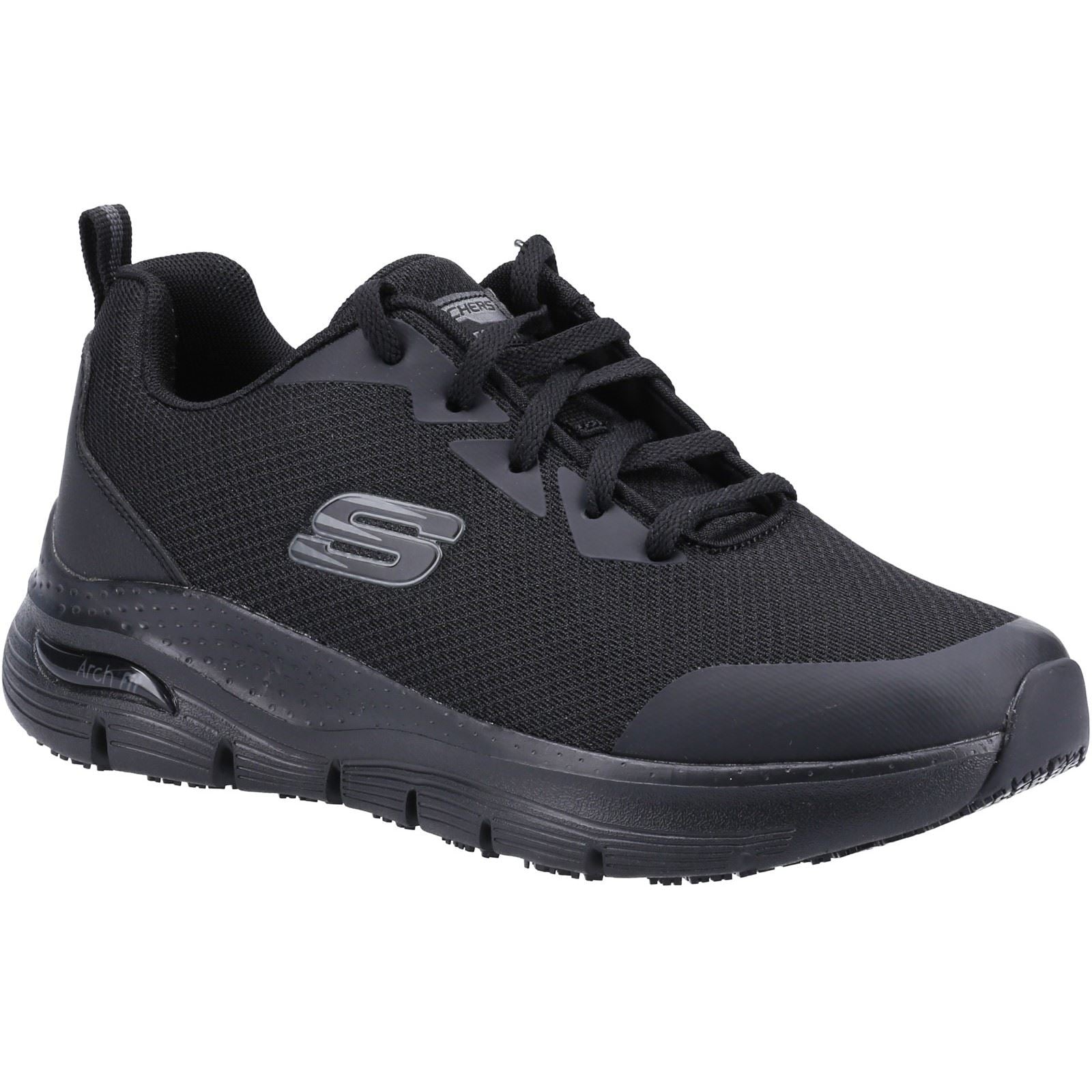 Skechers Workwear Arch Fit Sr Baskets De Sécurité Noires En Polyester Pour Femmes