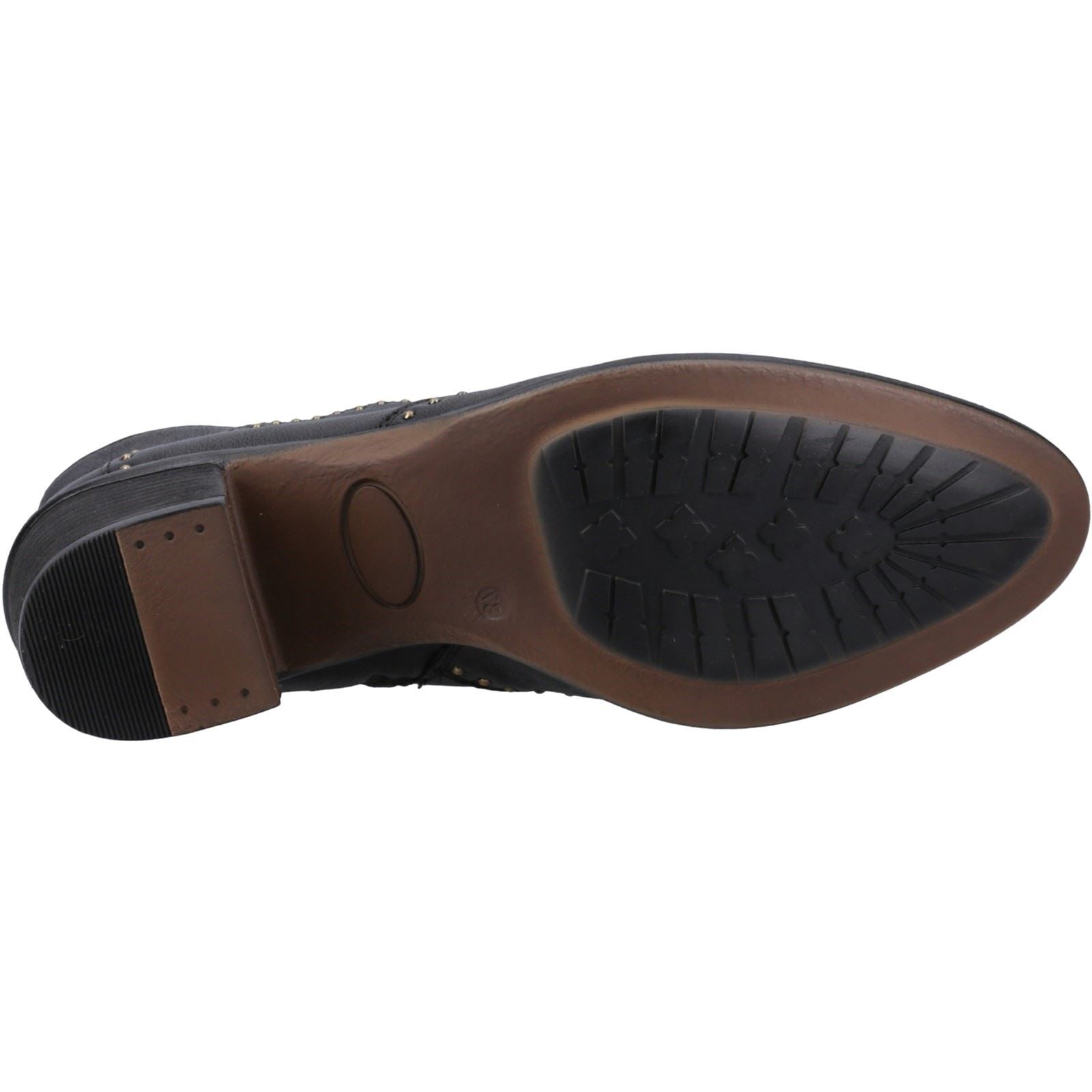 Hush Puppies Waverly Bottes Noires En Cuir Pour Femmes