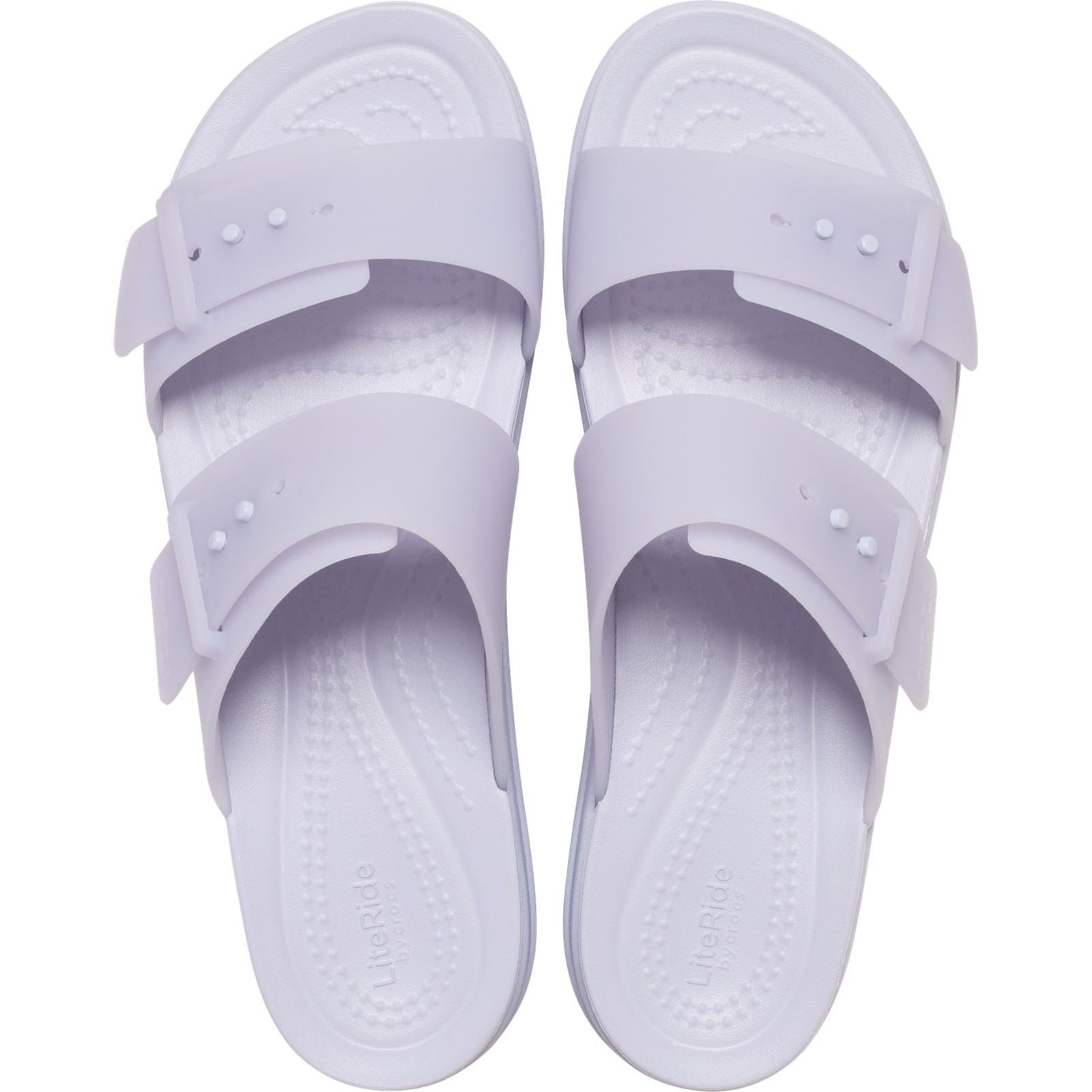 Crocs Brooklyn Buckle Low Wedge Sandales Violettes Pour Femmes