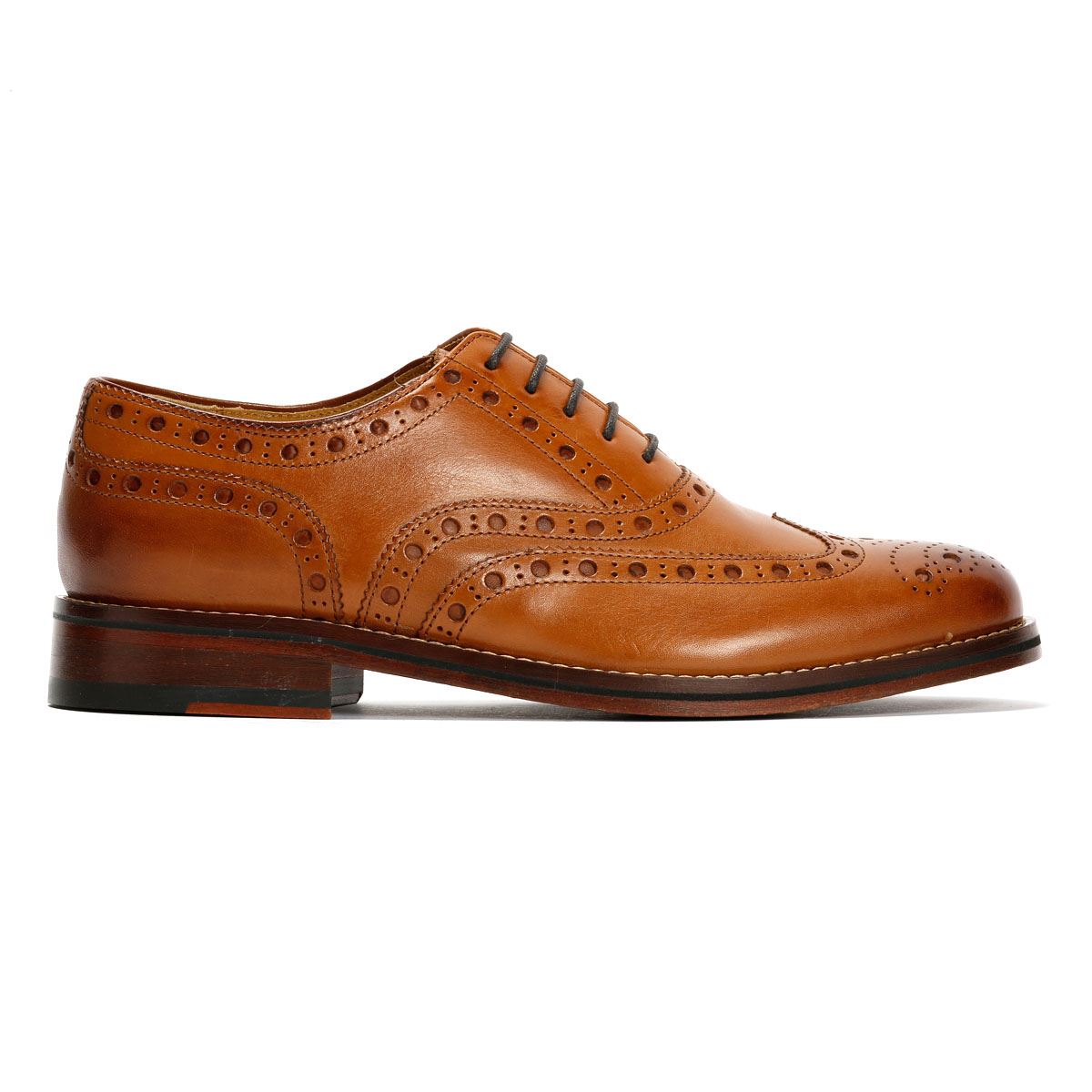 Chapman & Moore Oxford Brogue Chaussures En Cuir Pour Hommes Brunes À Lacets