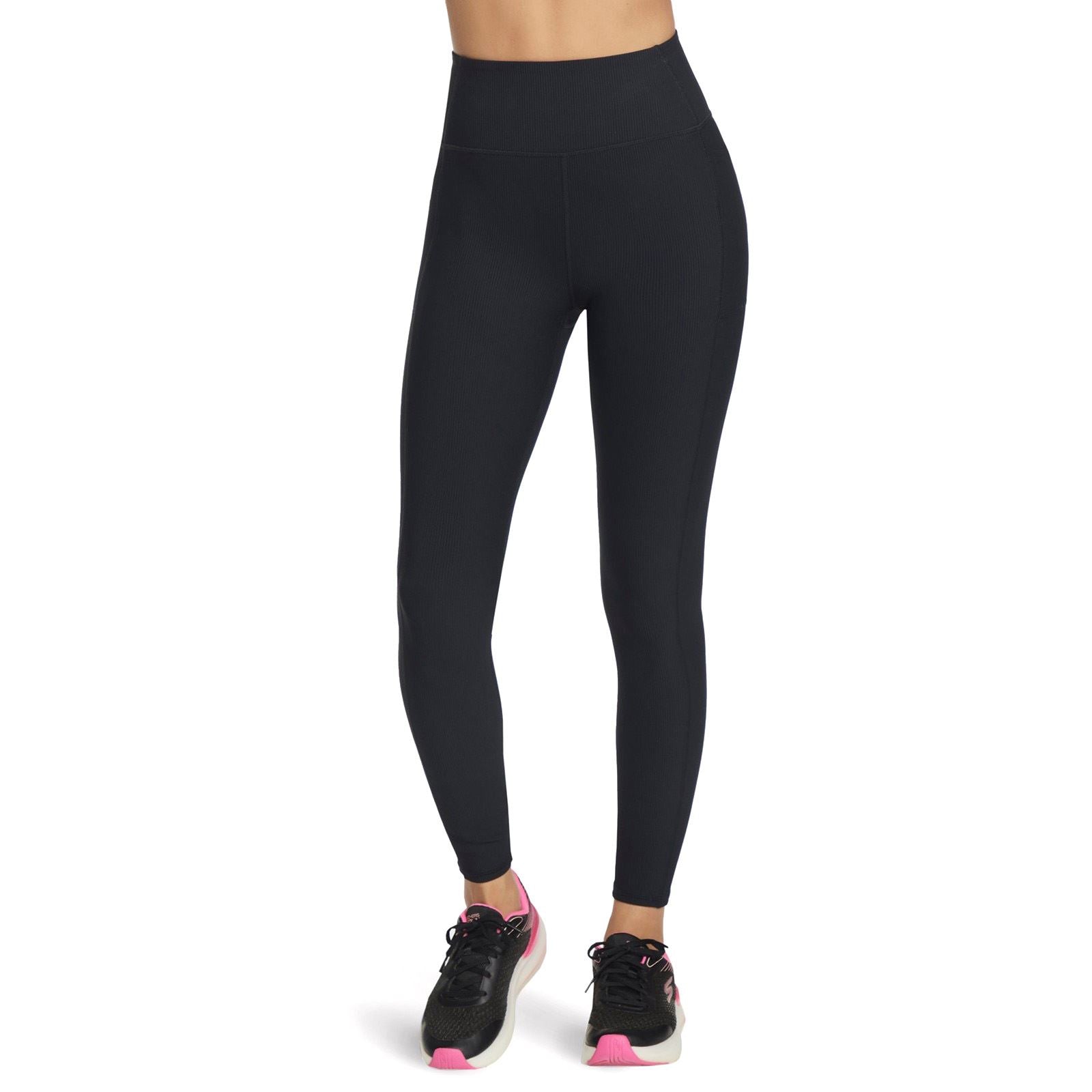 Skechers Performance GOFLEX Rib Leggings De Sport Noirs Pour Femmes En Nylon