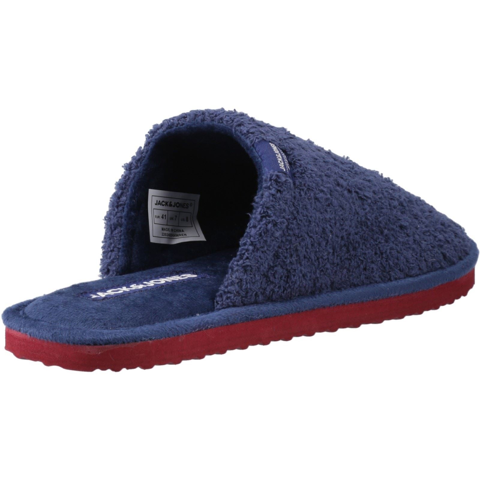 Jack & Jones Harry Fluff Pantoufles En Velours Côtelé Pour Hommes En Polyester Bleu Marine