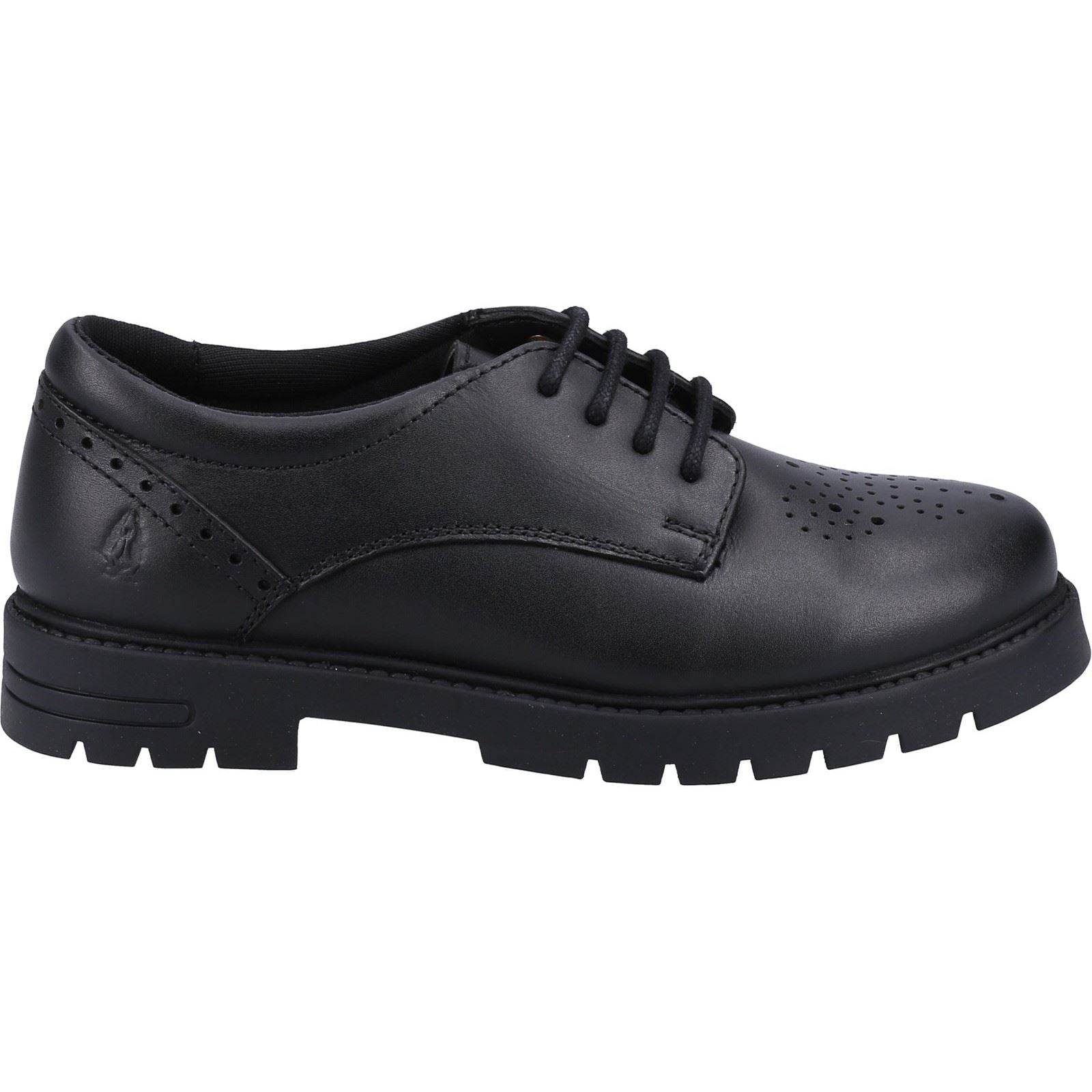 Hush Puppies Jayne Lace Up SNR Chaussures À Lacets Noires En Cuir Pour Filles
