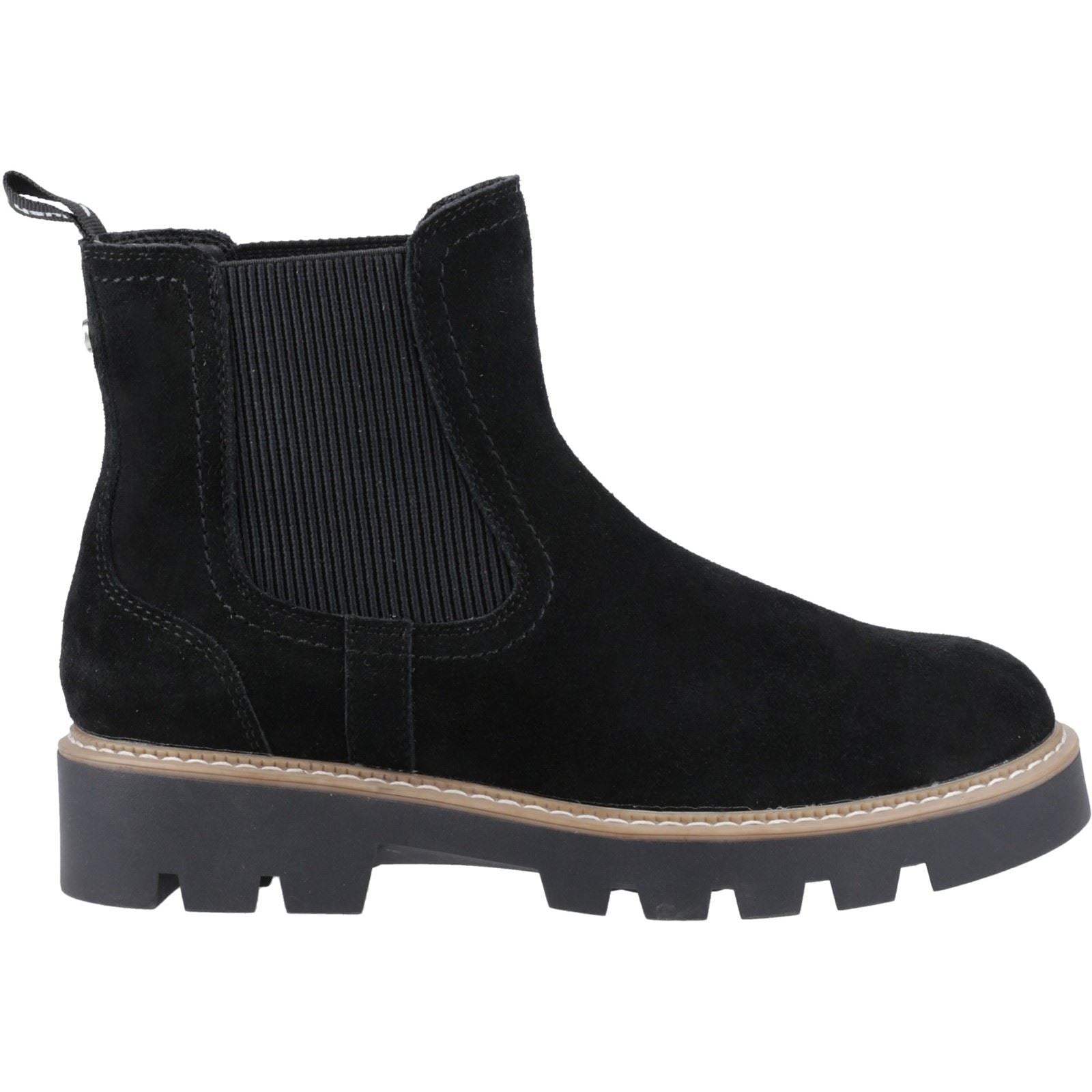 Hush Puppies Aofie Bottines Chelsea Plates Pour Femmes En Daim Noir