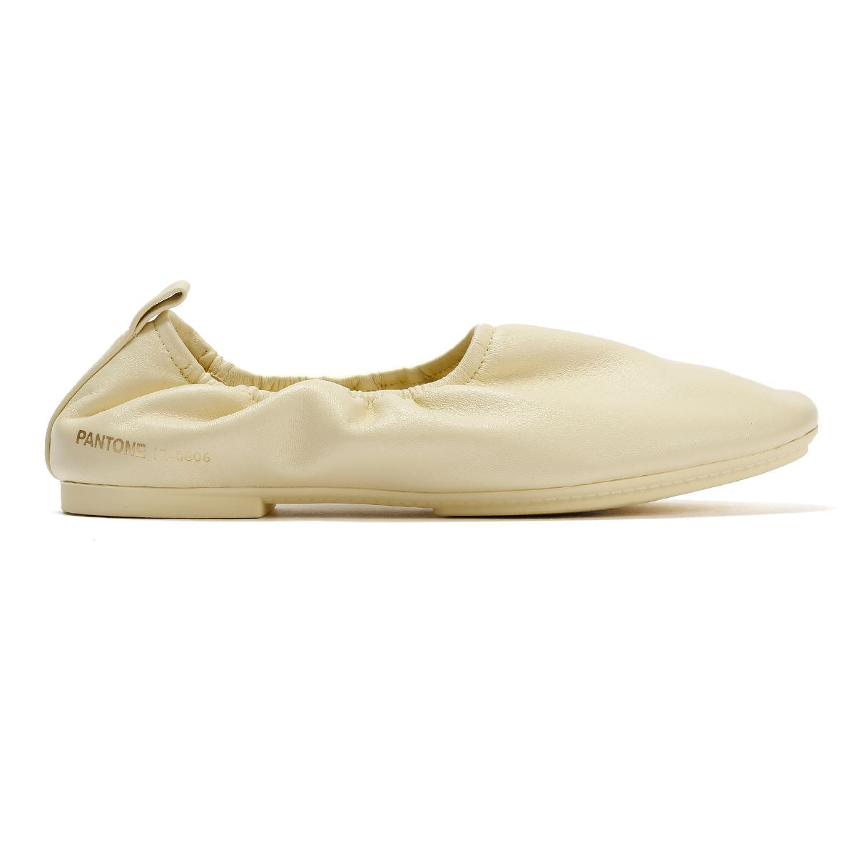 FitFlop X Pantone Delicato Ballerina Chaussures En Cuir Jaunes Pour Femmes