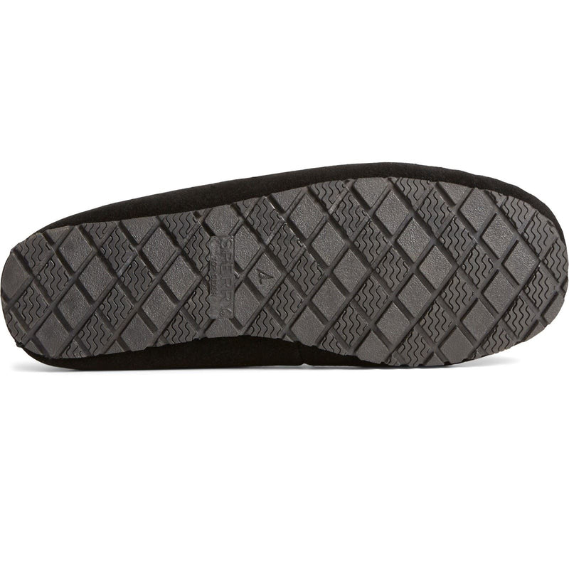Sperry Reina Chaussons Noirs/ Léopard Pour Femme En Daim