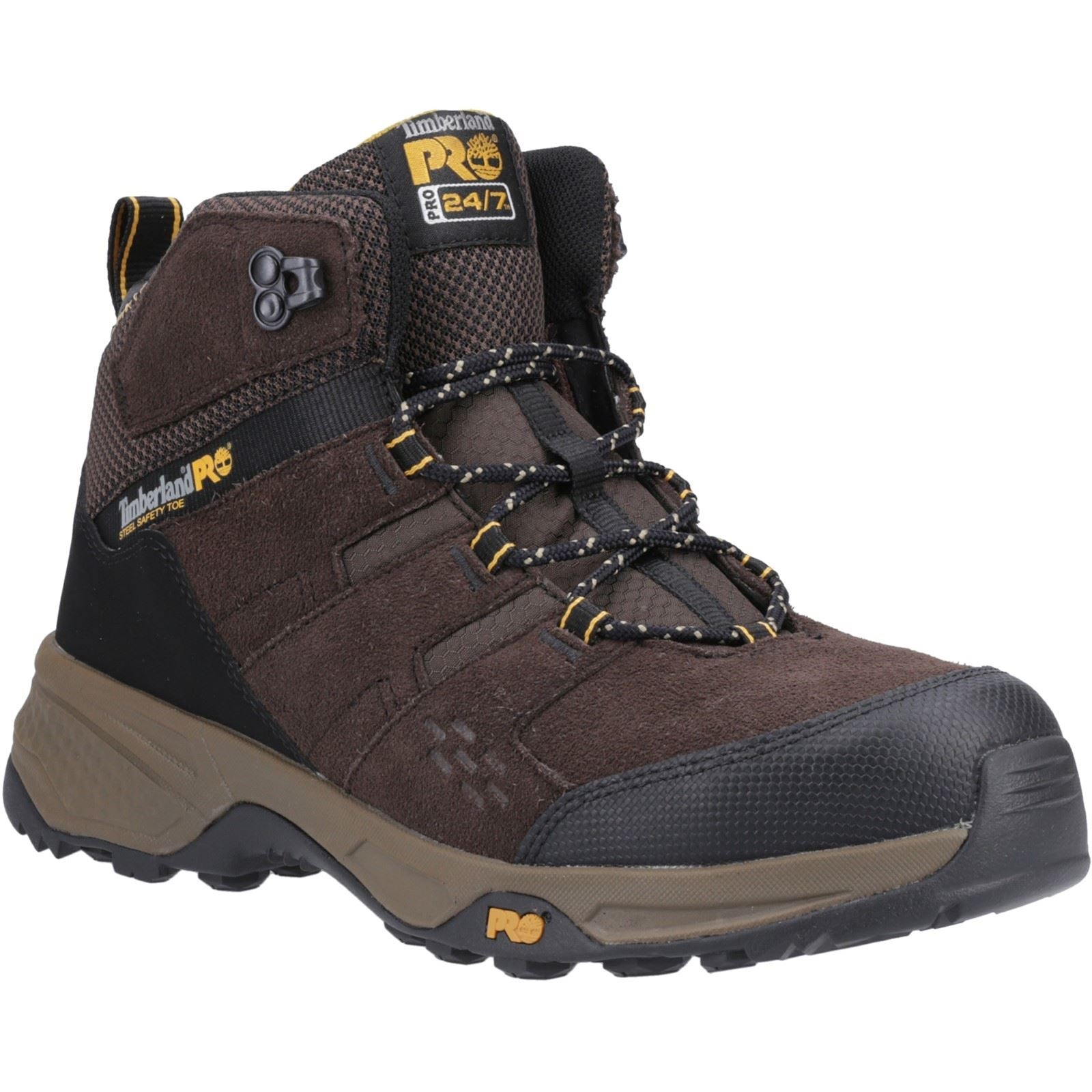 Timberland Pro Bottes De Sécurité En Cuir Brun Foncé Switchback