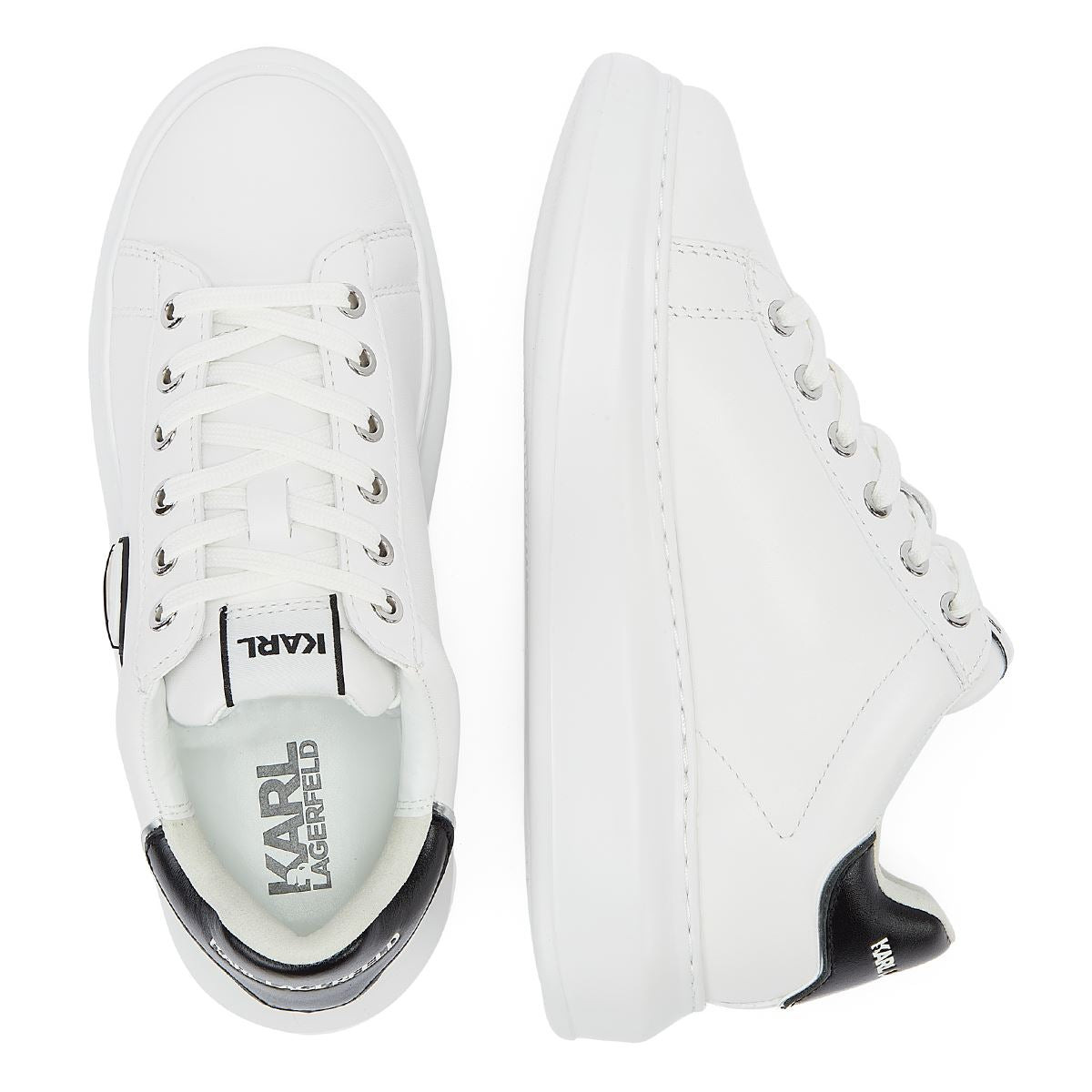 Karl Lagerfeld Kapri Karl Nft Lo Lace Baskets Blanches Pour Femmes