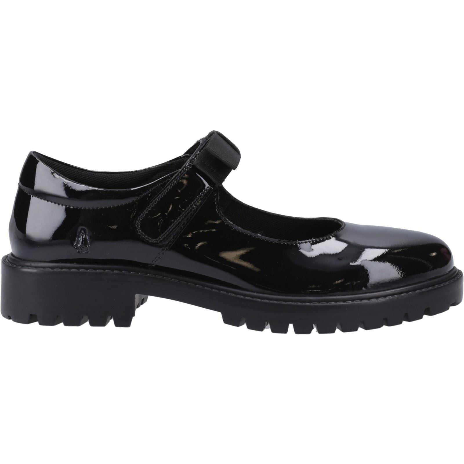 Hush Puppies Astrid Bow Chaussures Noires Pour Filles En Cuir
