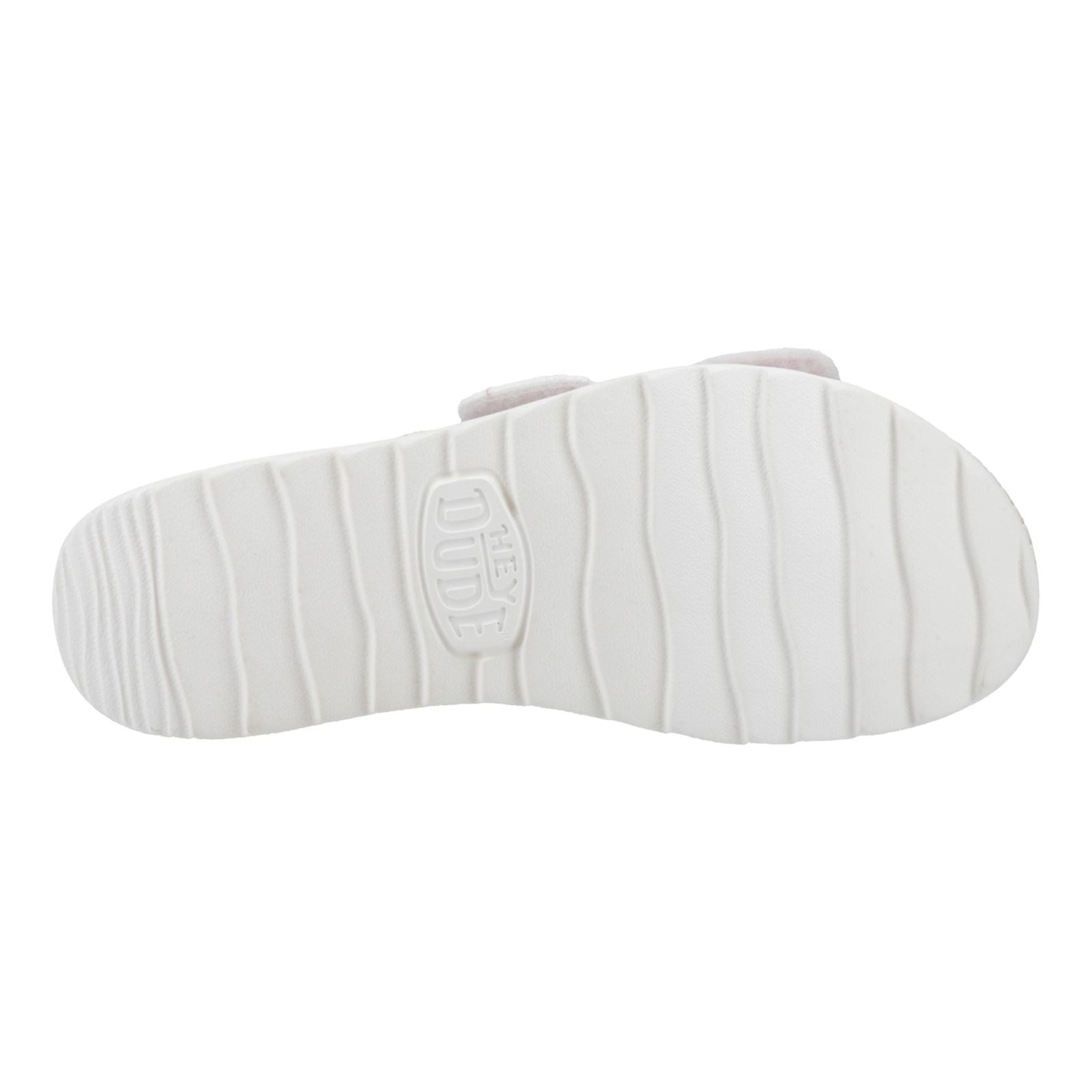 HEYDUDE Delray Slide Eyelet Sandales Blanches Pour Femmes En Coton