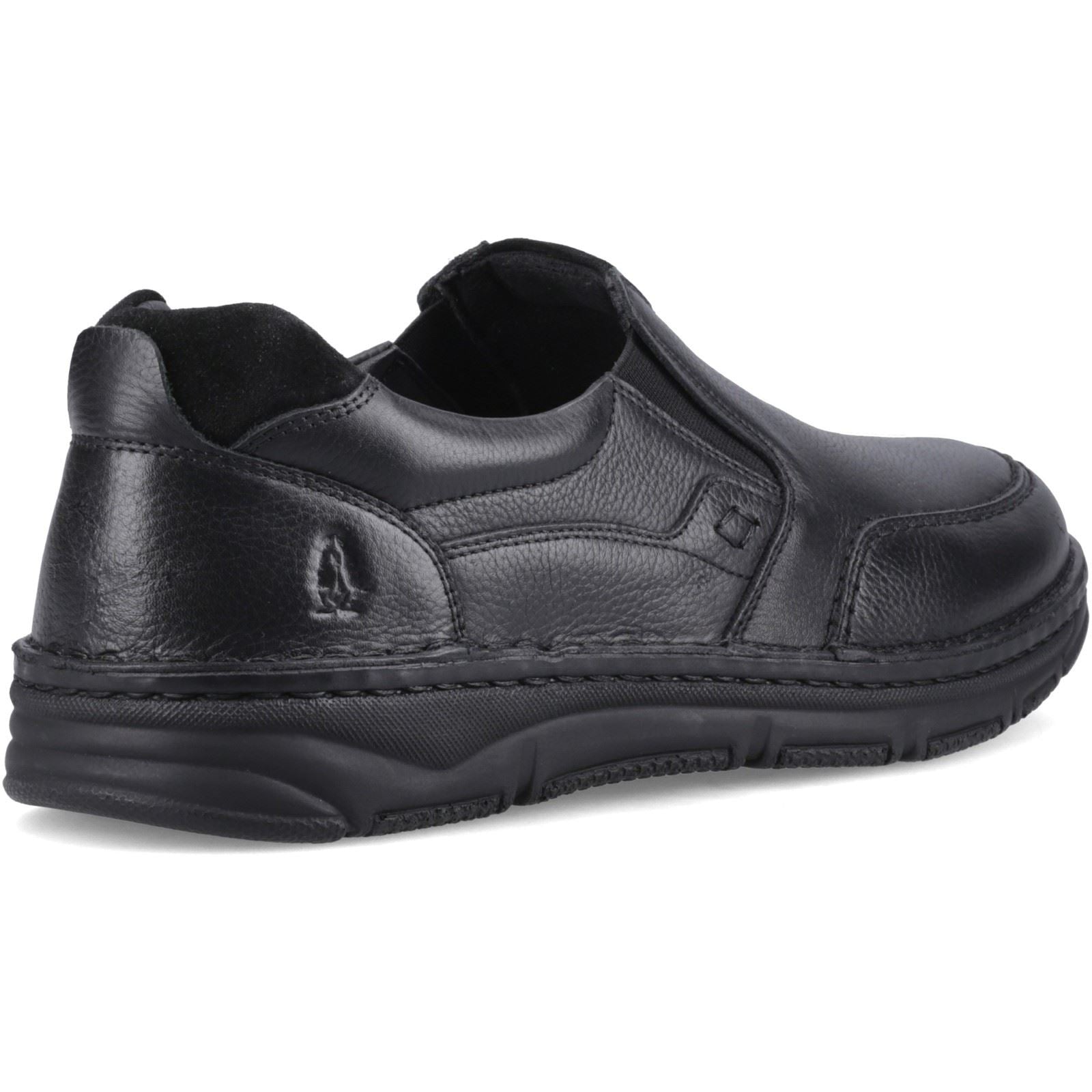 Hush Puppies Franco Slip on Mocassins Noirs En Cuir Pour Hommes