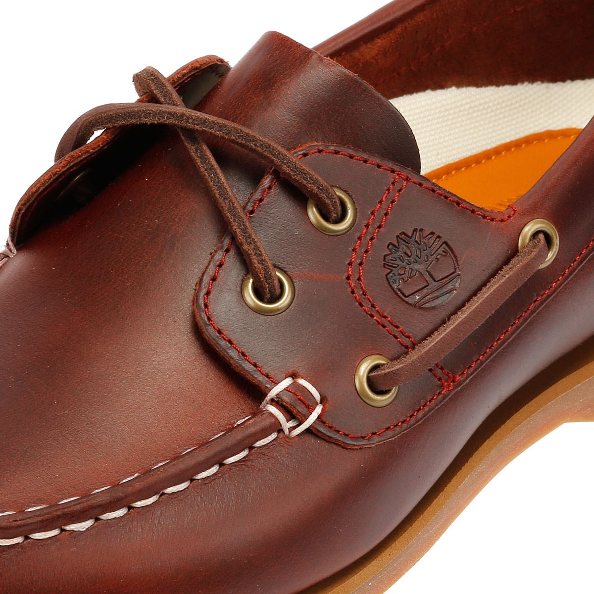 Timberland Classic 2 Eye Chaussures Rouges En Cuir Pour Femmes